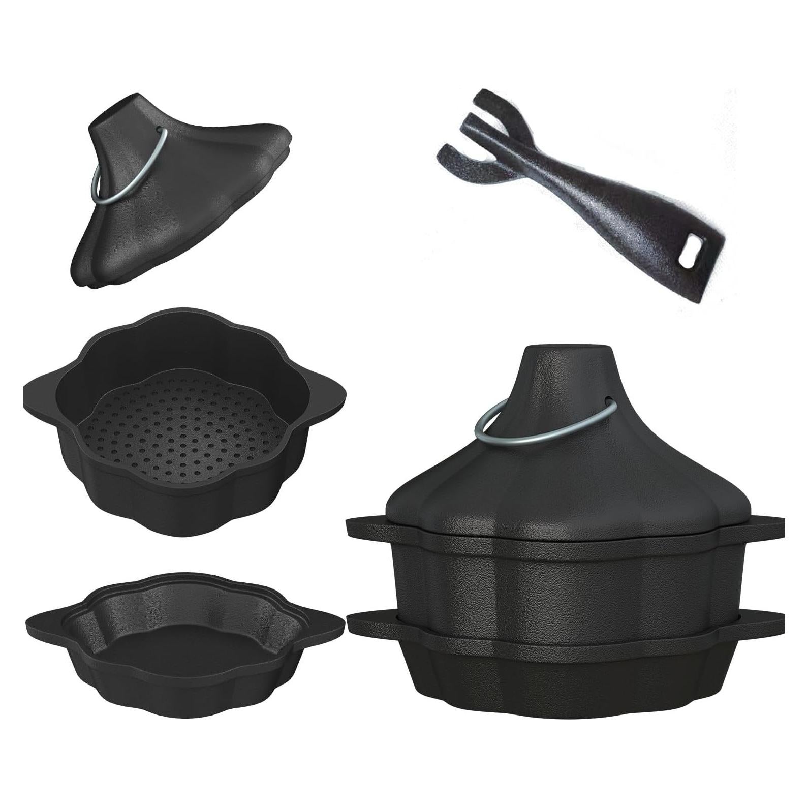 Cacerola de Hierro Fundido Aurionix 3-en-1 con Vaporera