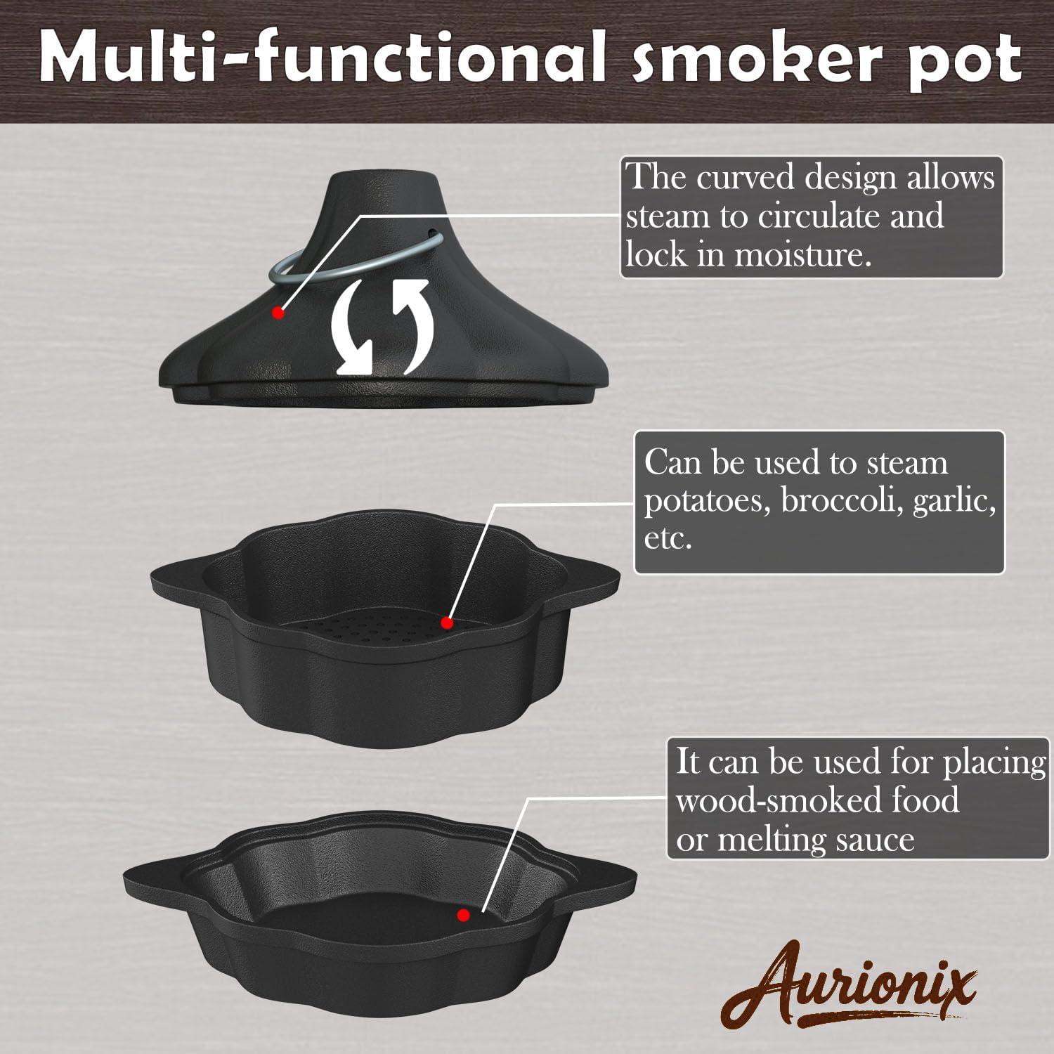 Cacerola de Hierro Fundido Aurionix 3-en-1 con Vaporera