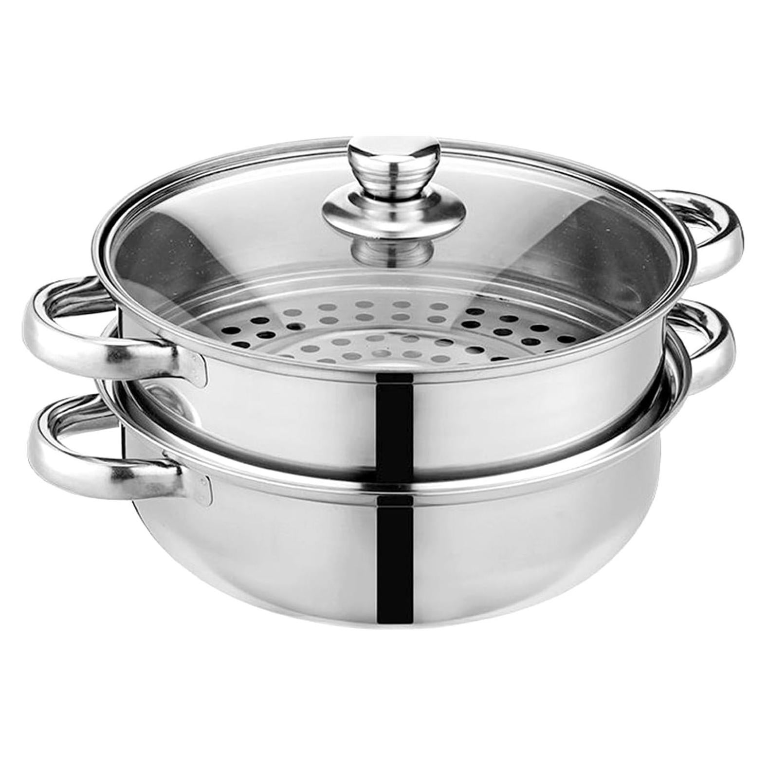 Olla de Vapor Lcilent 27.9cm Acero Inoxidable 2 Niveles con Tapa