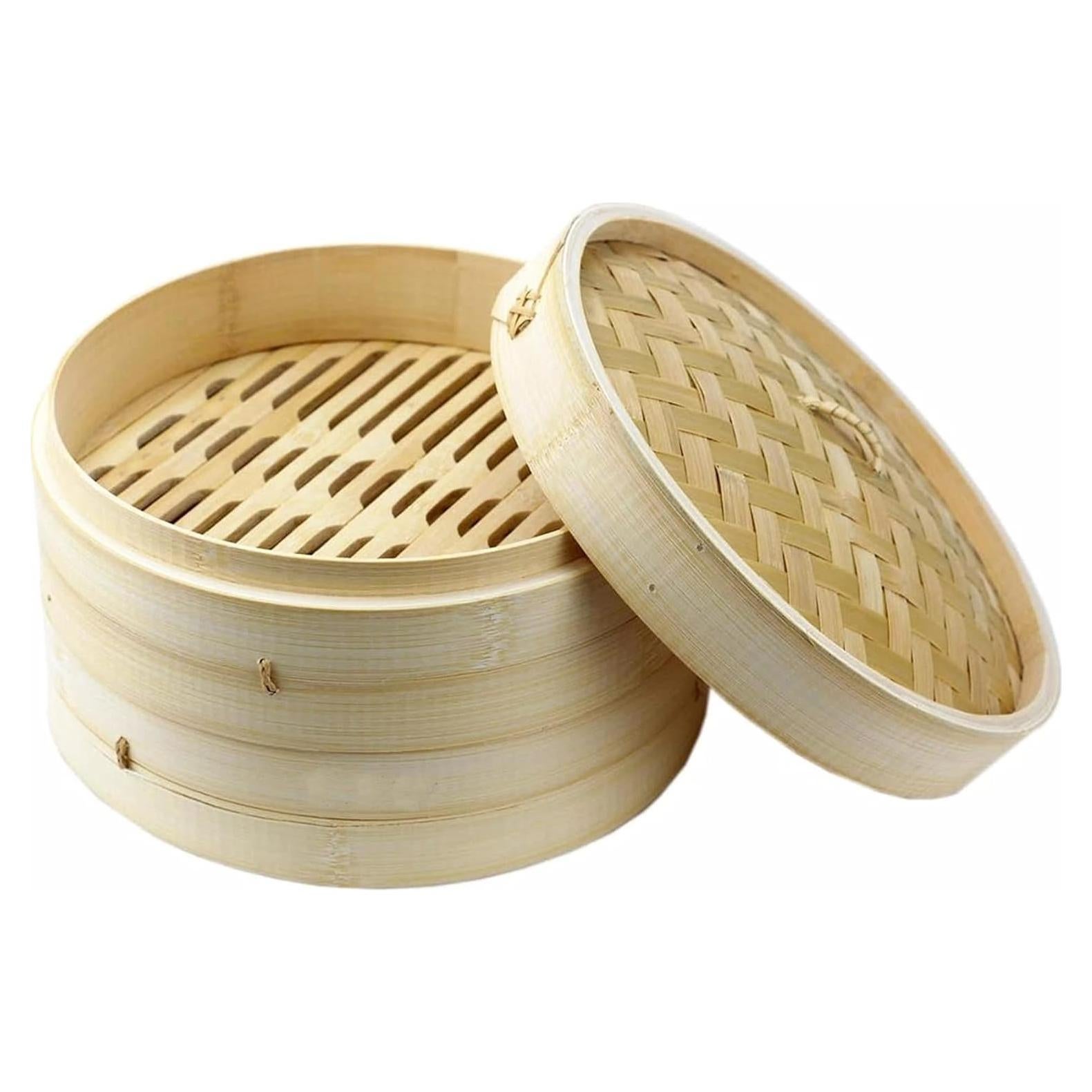 Vaporera de Bambú China JapanBargain 20 cm 2 Cestas Apilables