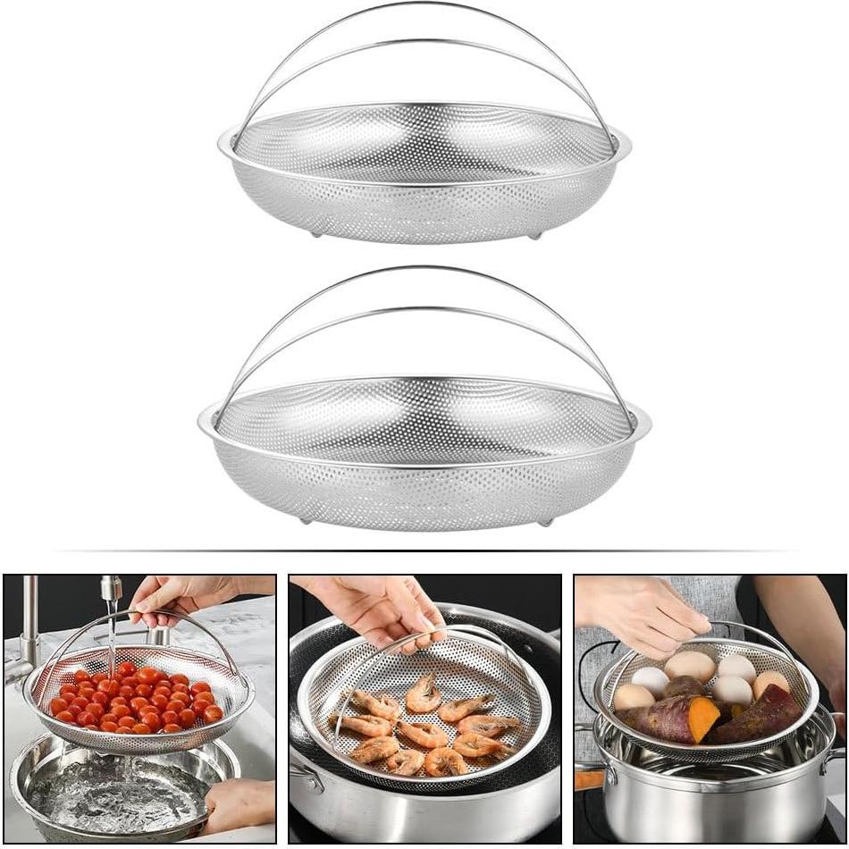 Canasta de Vapor Acero Inoxidable Showeroro 22.5cm - 2 Piezas