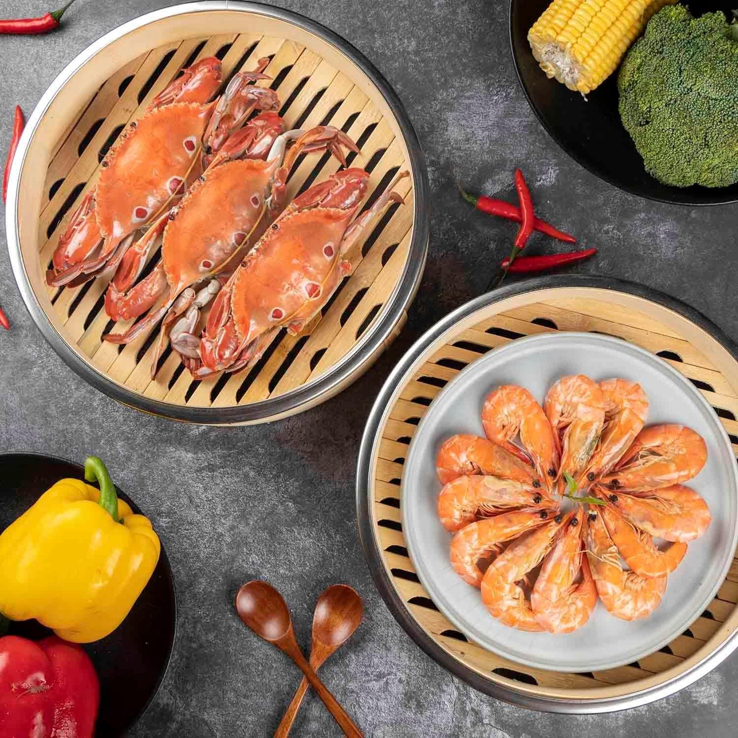 Vaporera de Bambú Dasoguy 10" (25.4 cm) con Acero Inoxidable