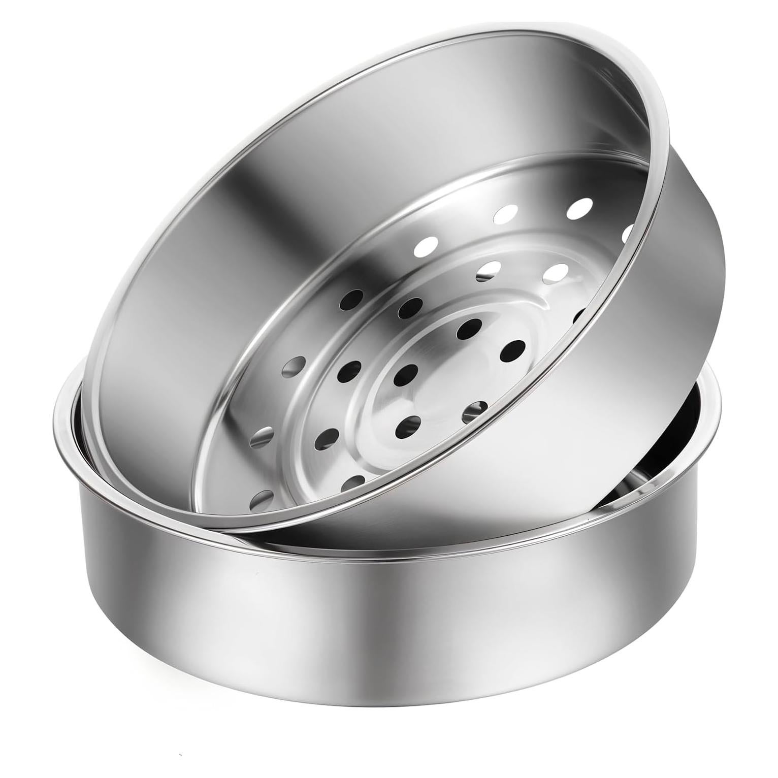 2 Soportes Redondos de Acero Inoxidable para Vaporera 22 cm