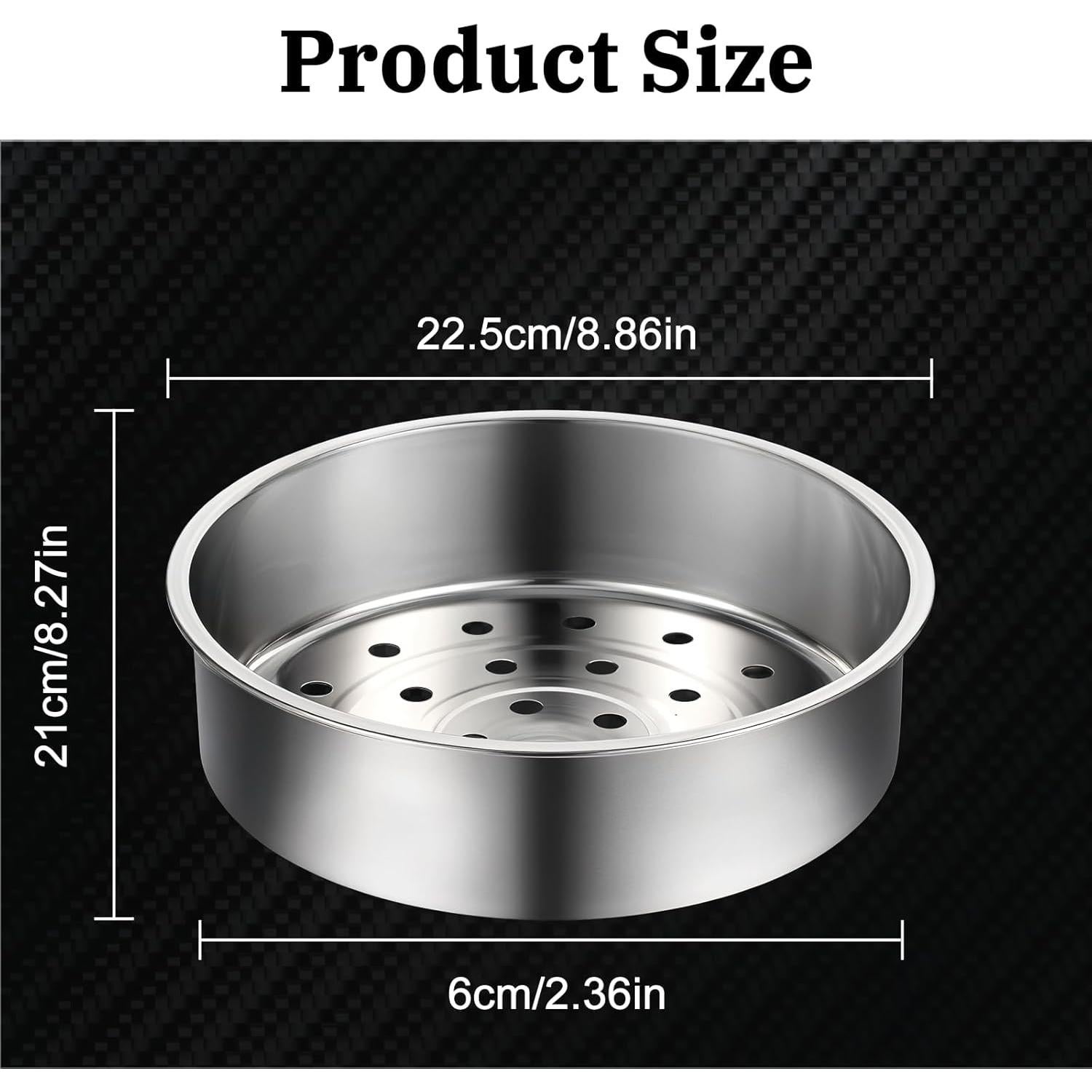 2 Soportes Redondos de Acero Inoxidable para Vaporera 22 cm