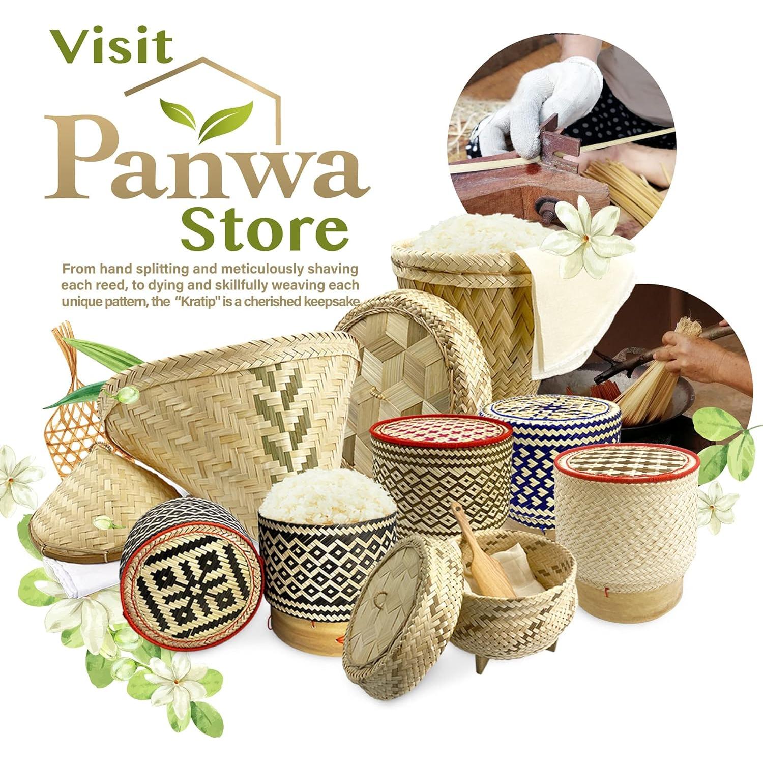 Cesta de Vapor de Bambú para Arroz Pegajoso Tailandés 24cm