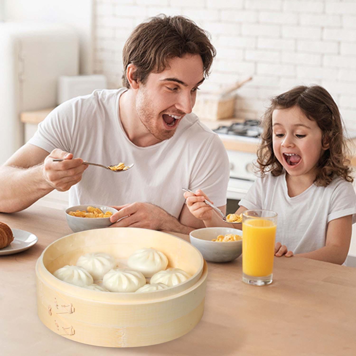 Juego de Vaporera de Bambú Hcooker 2 Niveles 20 cm