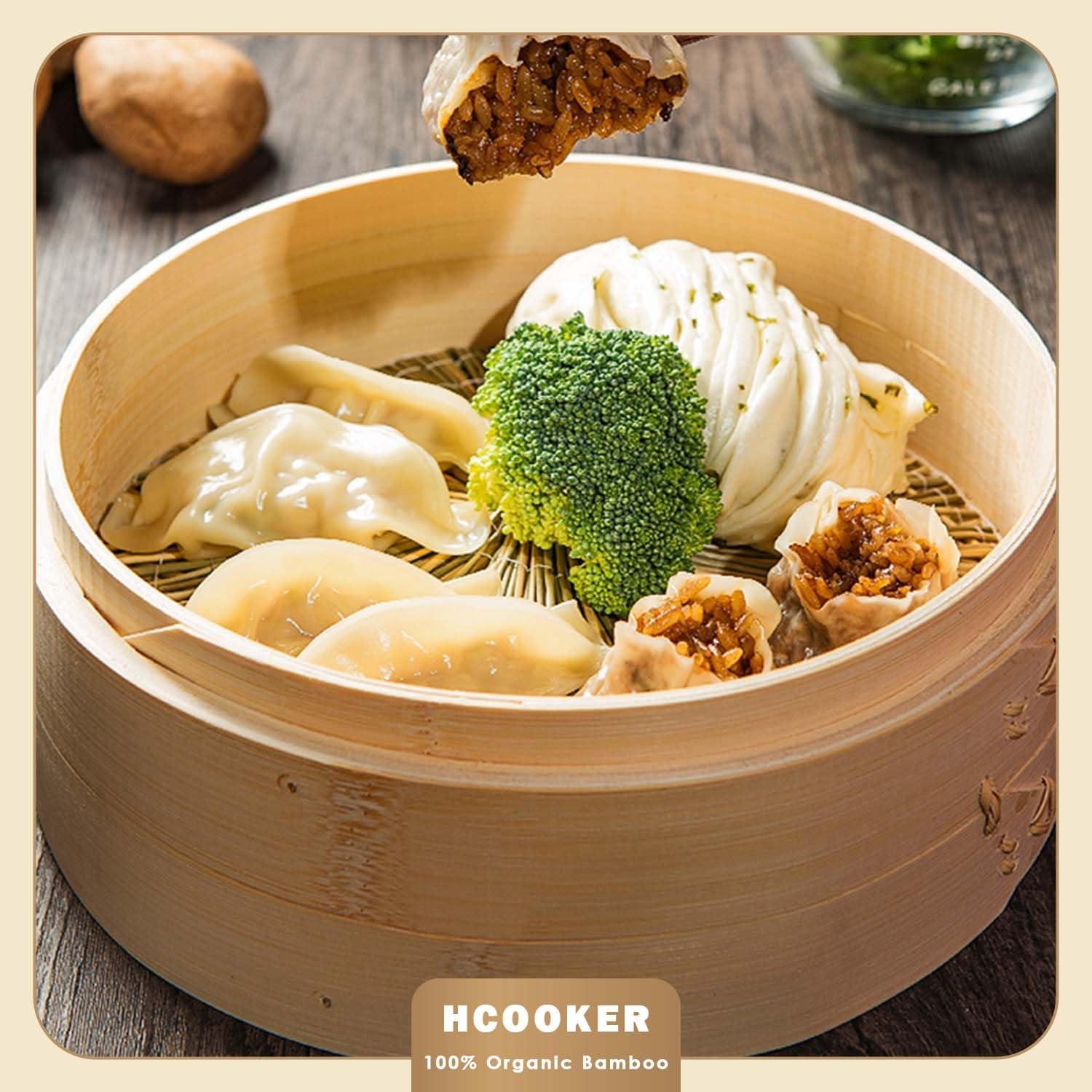 Juego de Vaporera de Bambú Hcooker 2 Niveles 20 cm