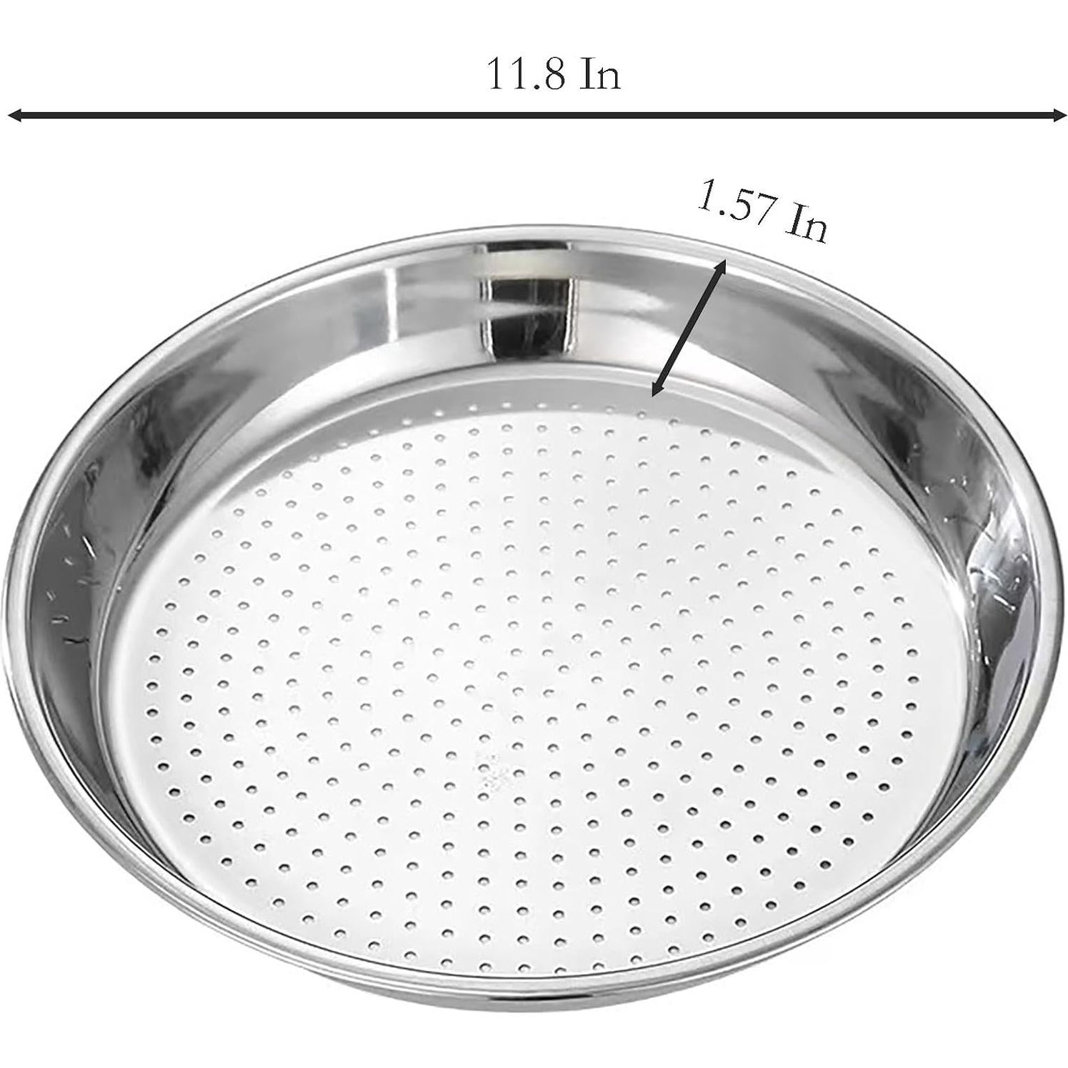 Plato de Vapor Acero Inoxidable 30 cm 2 Pcs para Alimentos
