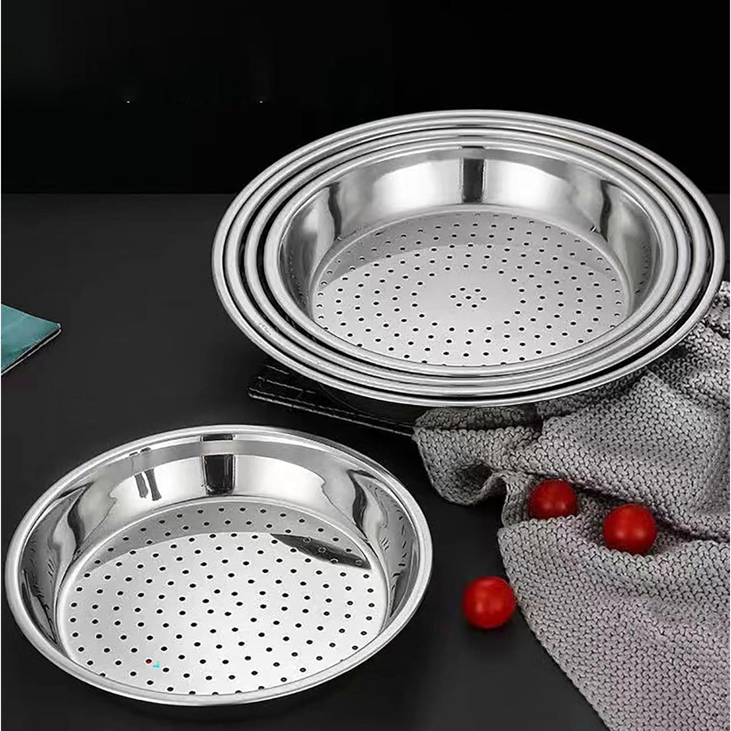 Plato de Vapor Acero Inoxidable 30 cm 2 Pcs para Alimentos