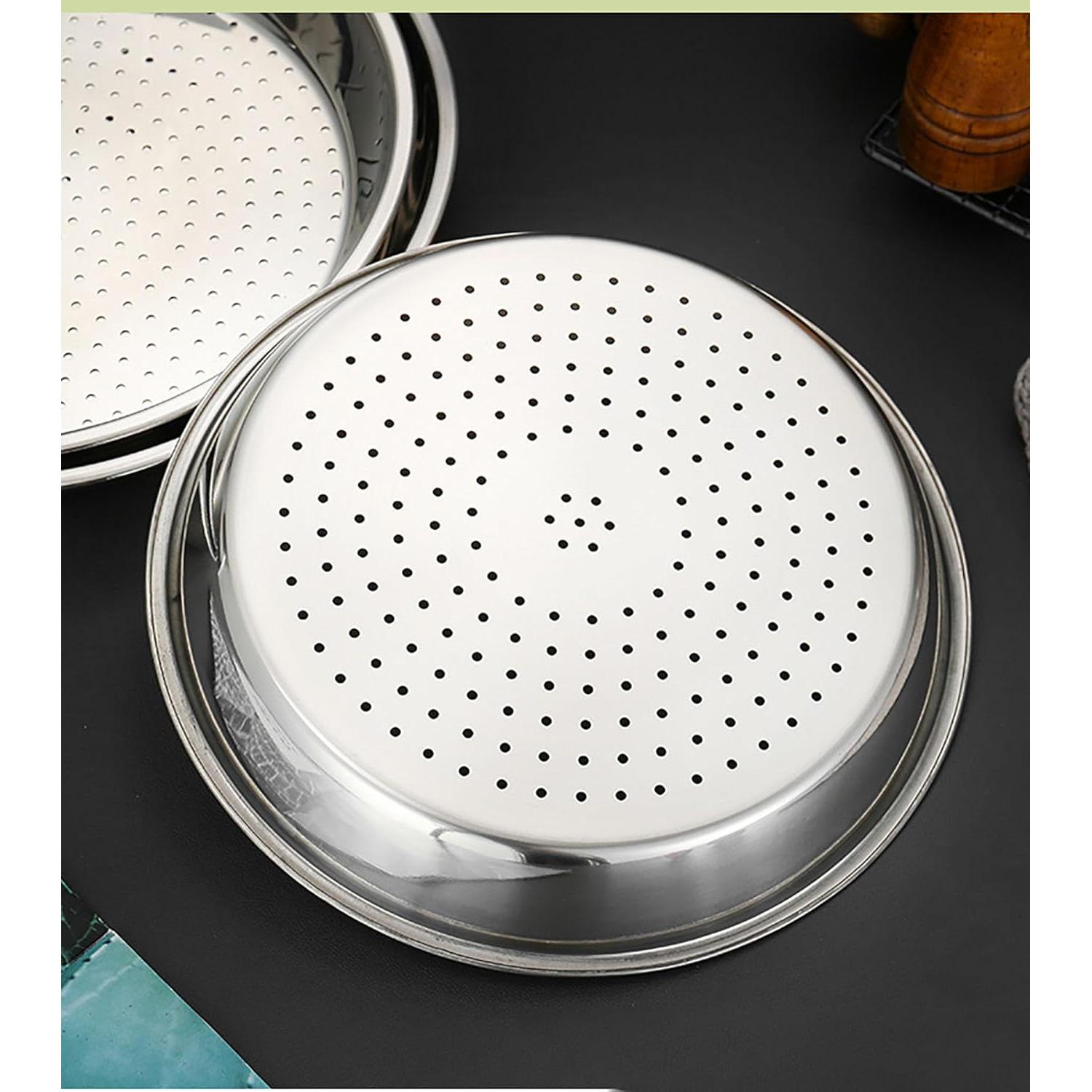 Plato de Vapor Acero Inoxidable 30 cm 2 Pcs para Alimentos