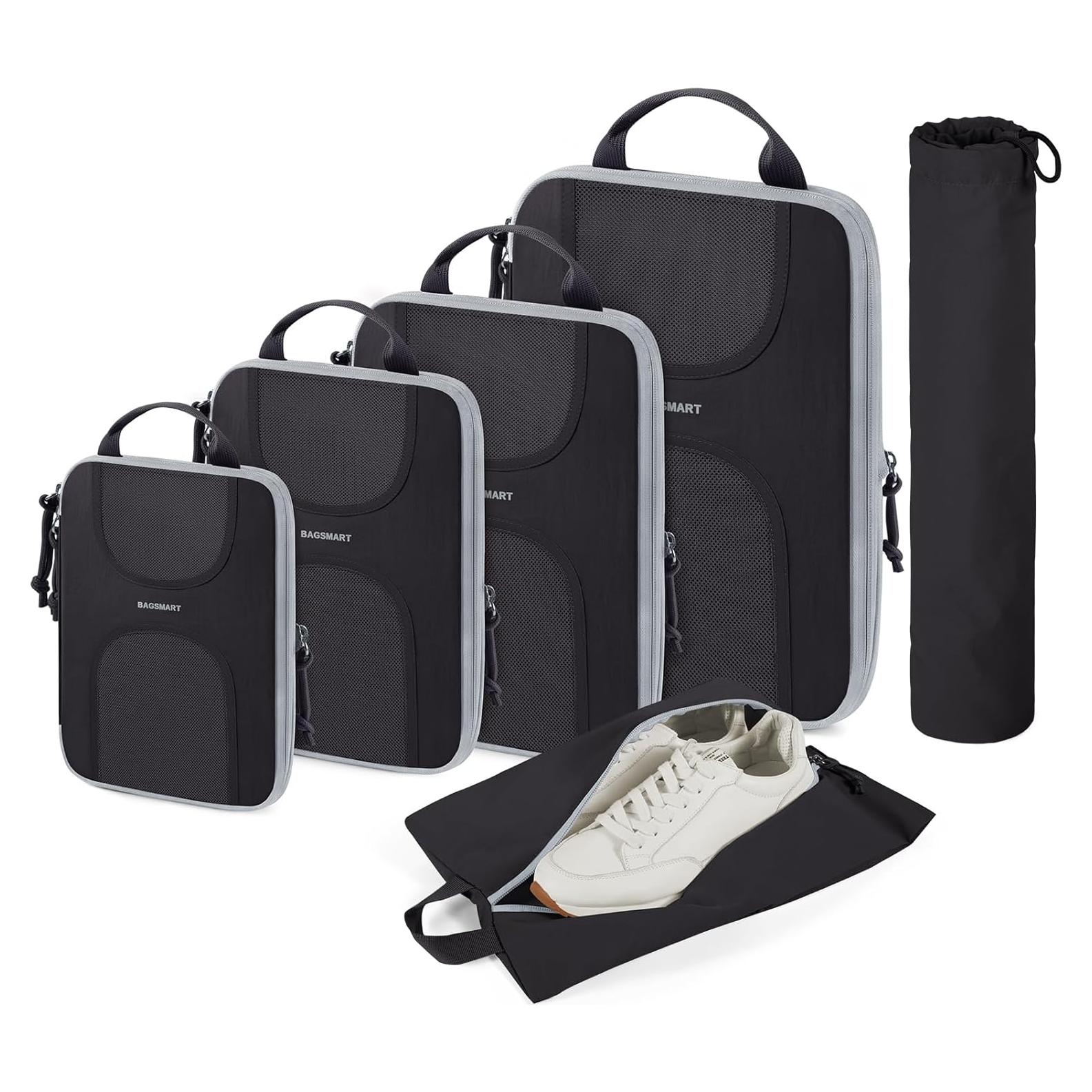 Set de 6 Cubos de Compresión BAGSMART para Maletas - Negro