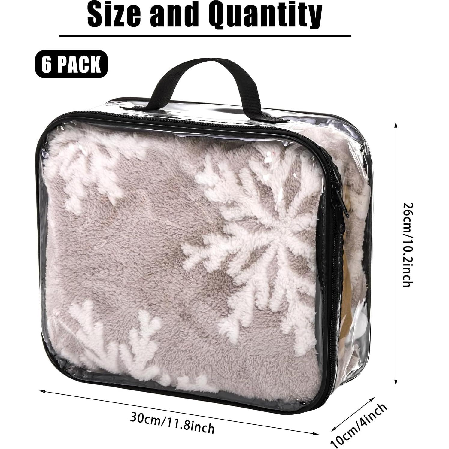 Fasmov 6 Bolsas de Almacenamiento Transparentes 30x26x10 cm