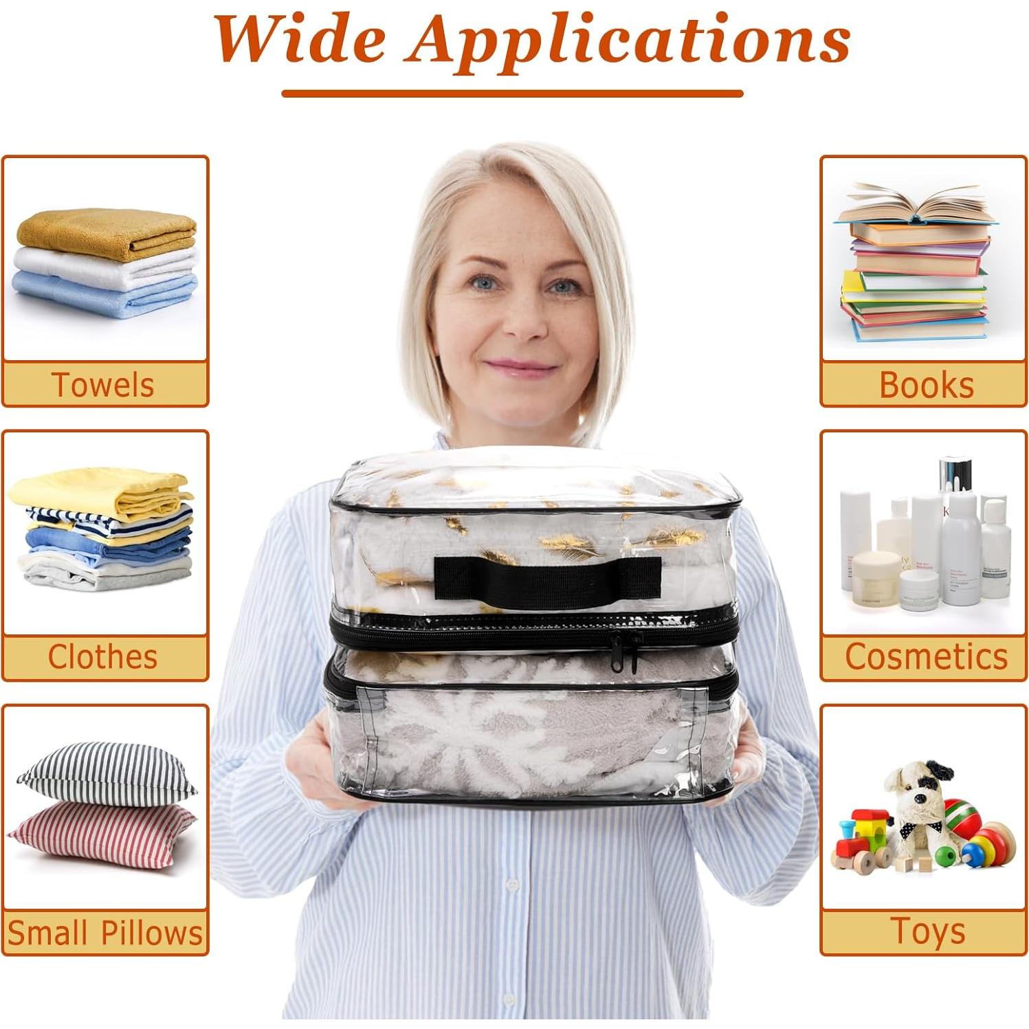 Fasmov 6 Bolsas de Almacenamiento Transparentes 30x26x10 cm