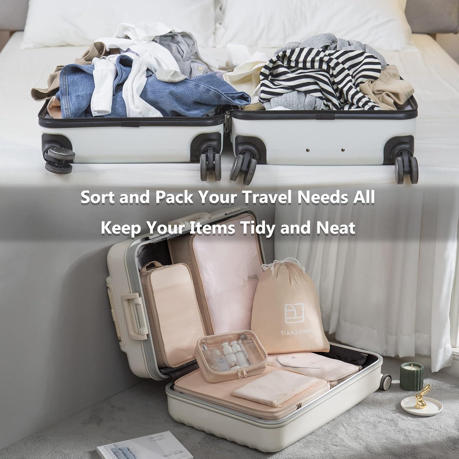 Conjunto de 7 Piezas de Cubos de Embalaje TianZong Beige