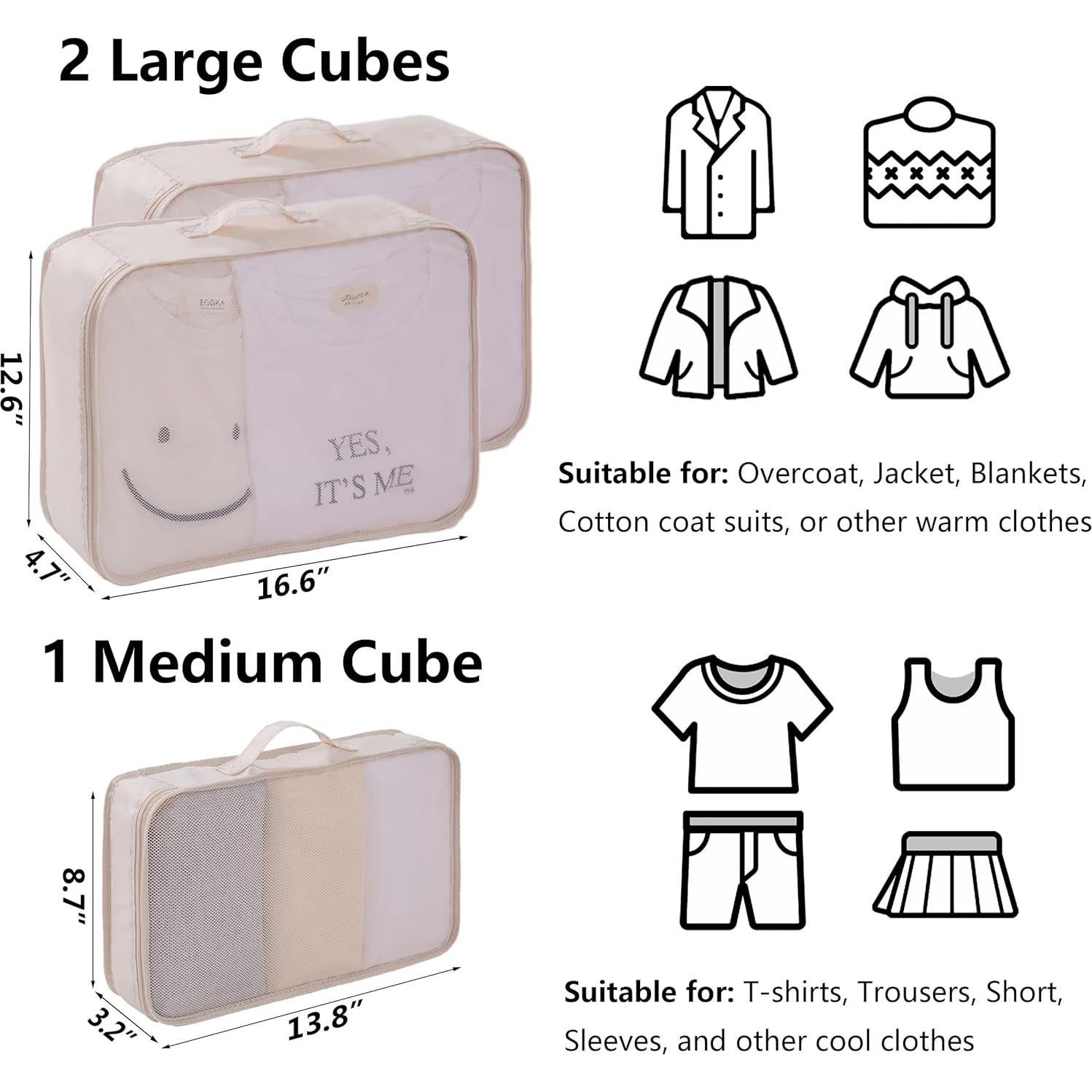 Conjunto de 7 Piezas de Cubos de Embalaje TianZong Beige