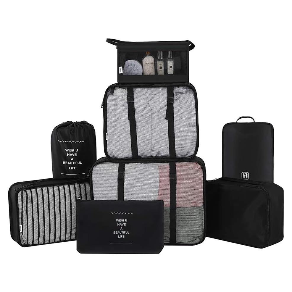 Set de Cubos de Empaque Belsmi - Organizador de Viaje 8 Piezas