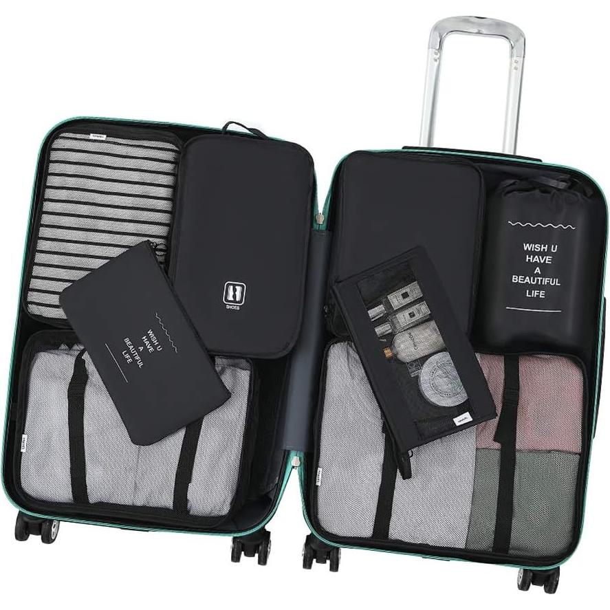 Set de Cubos de Empaque Belsmi - Organizador de Viaje 8 Piezas