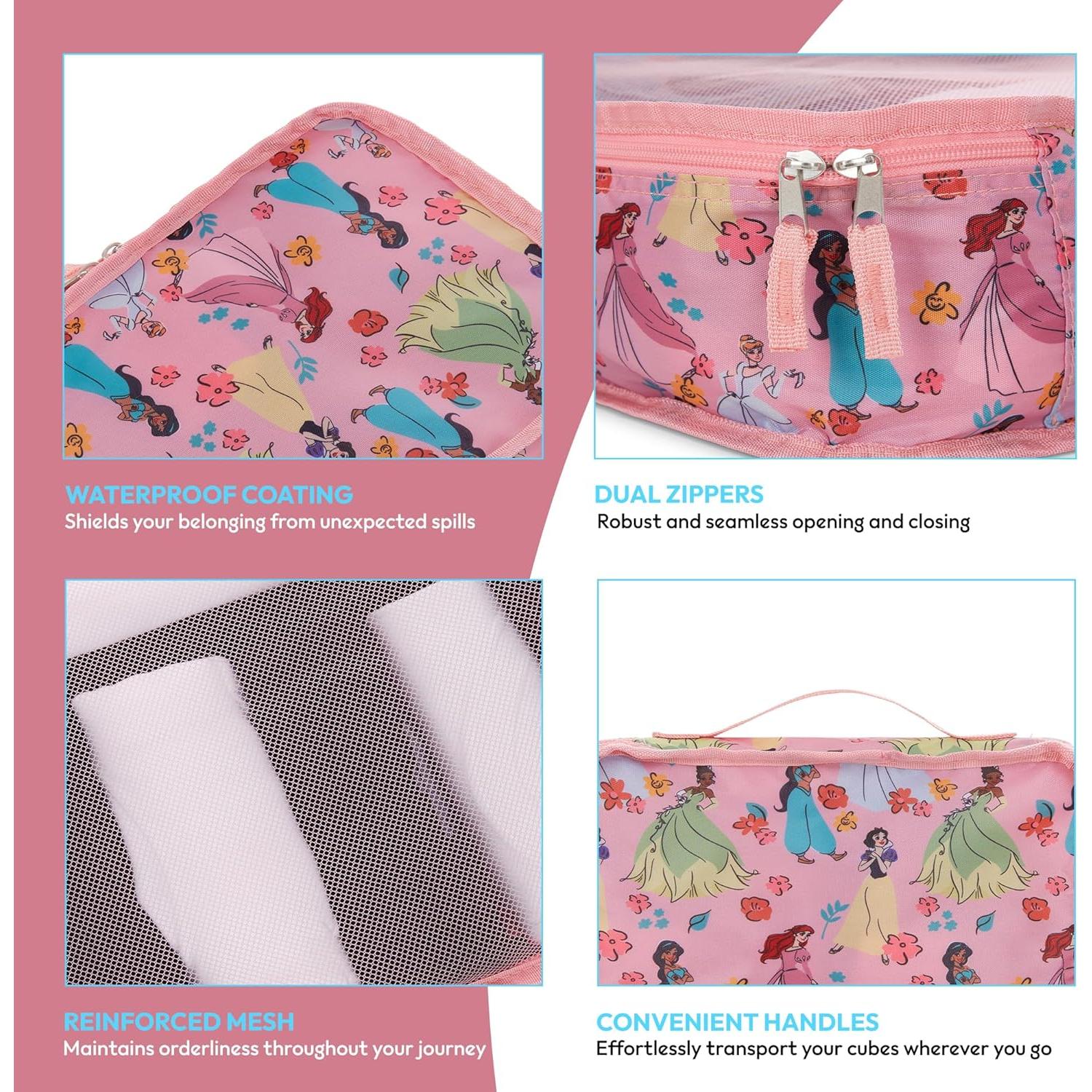 Set de Cubos de Empaque Disney 5 Piezas Rosa - Mickey, Minnie, Pooh