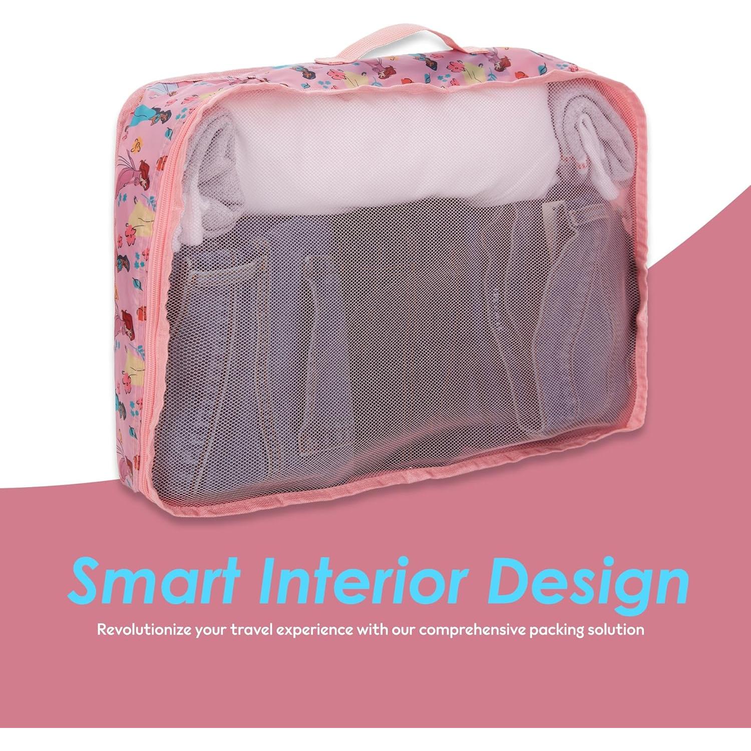 Set de Cubos de Empaque Disney 5 Piezas Rosa - Mickey, Minnie, Pooh