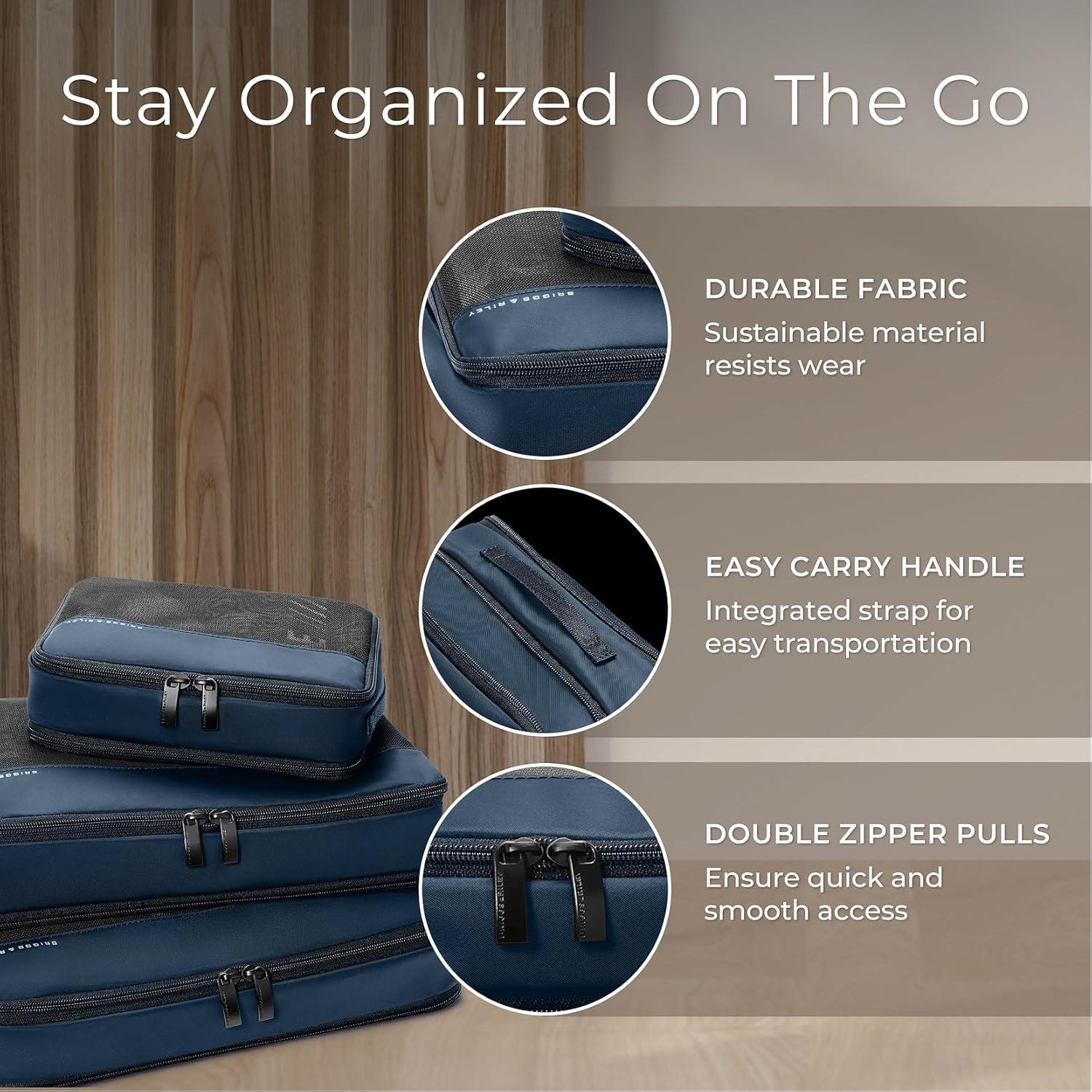 Conjunto de Cubos de Empaque Briggs & Riley 3 Piezas Marino