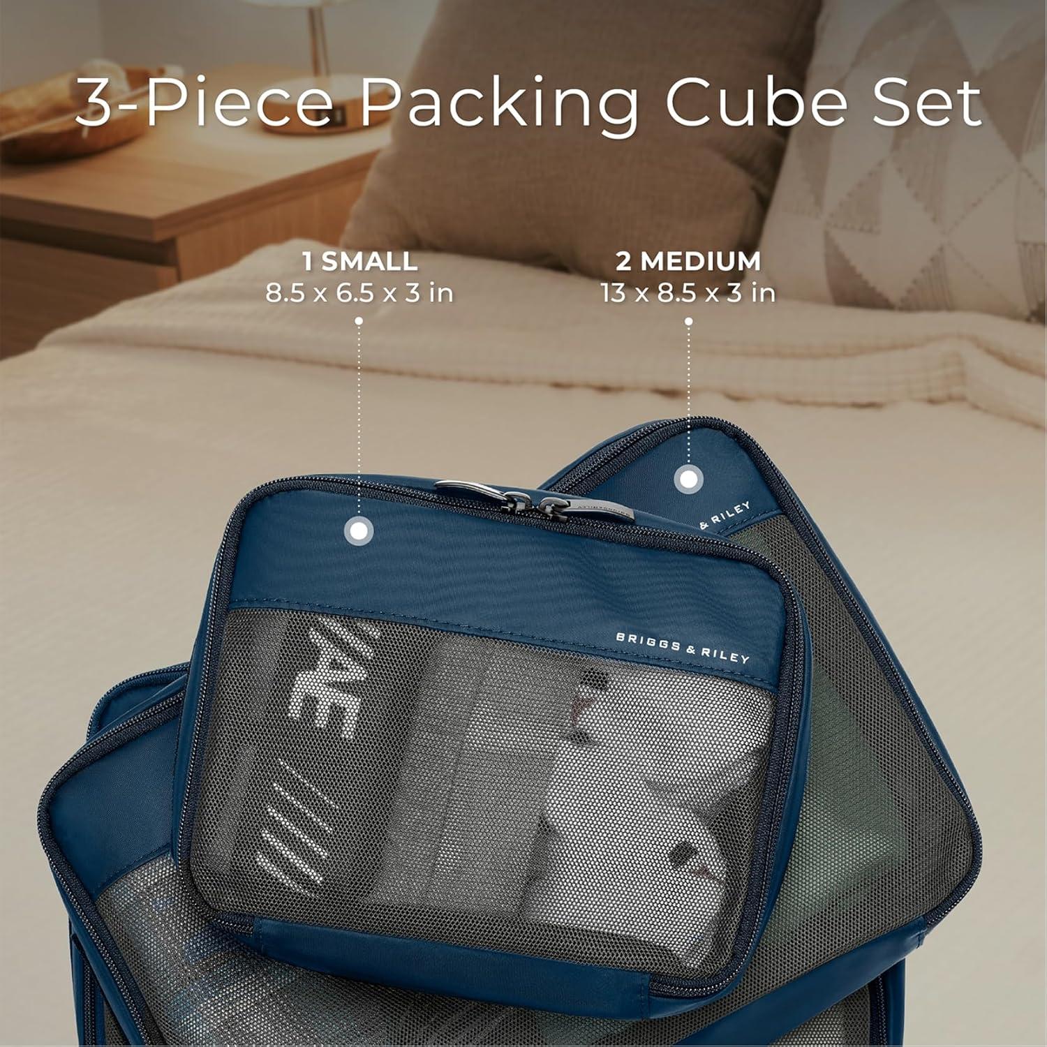 Conjunto de Cubos de Empaque Briggs & Riley 3 Piezas Marino