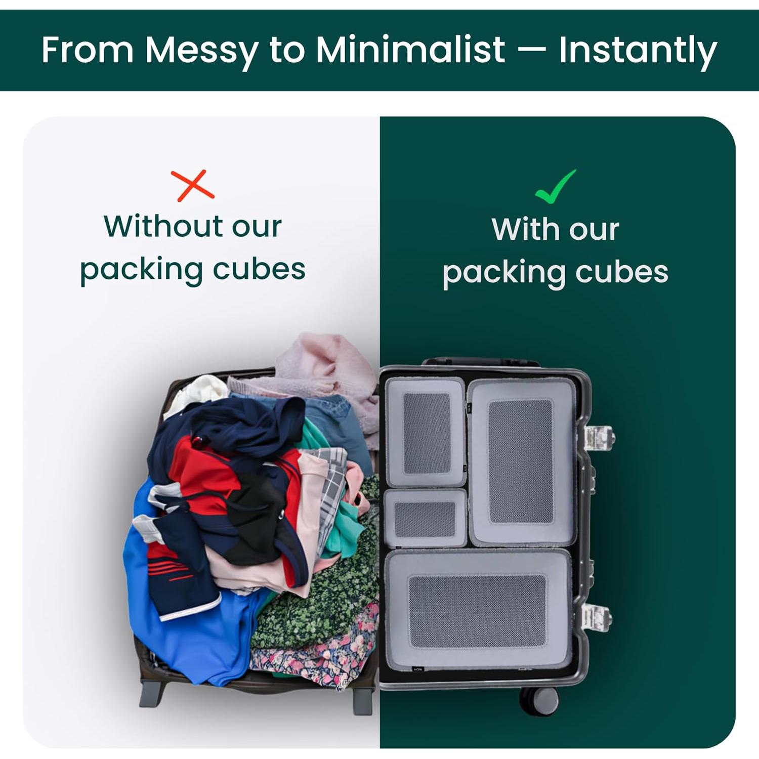 Conjunto de Cubos de Empaque NOBL Travel 6 Piezas - Nube