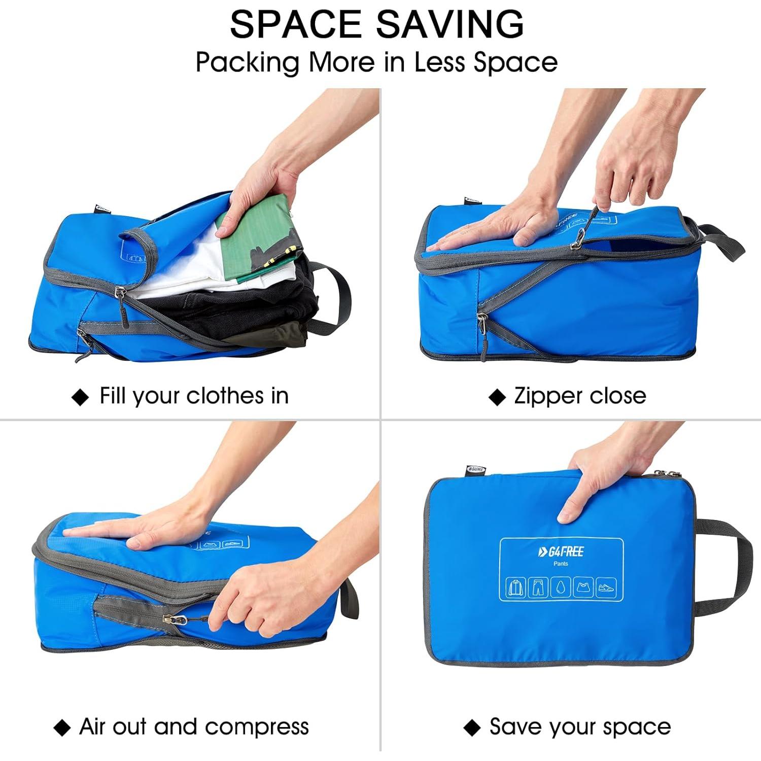 Set de 6 Cubos de Compresión G4Free para Empacar - Azul