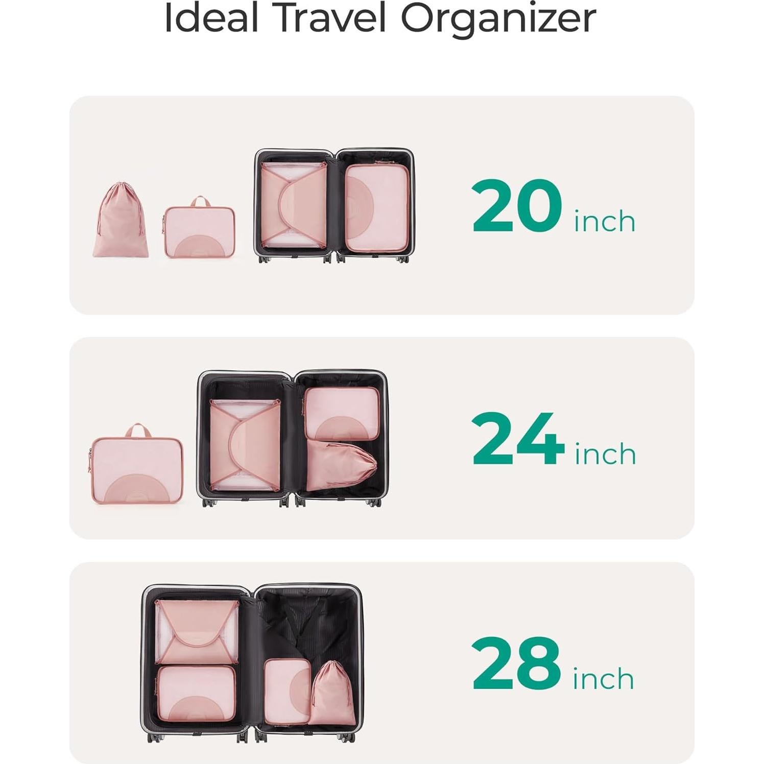 Cubos de Empaque BAGSMART 4 Set Azul Cielo Livianos