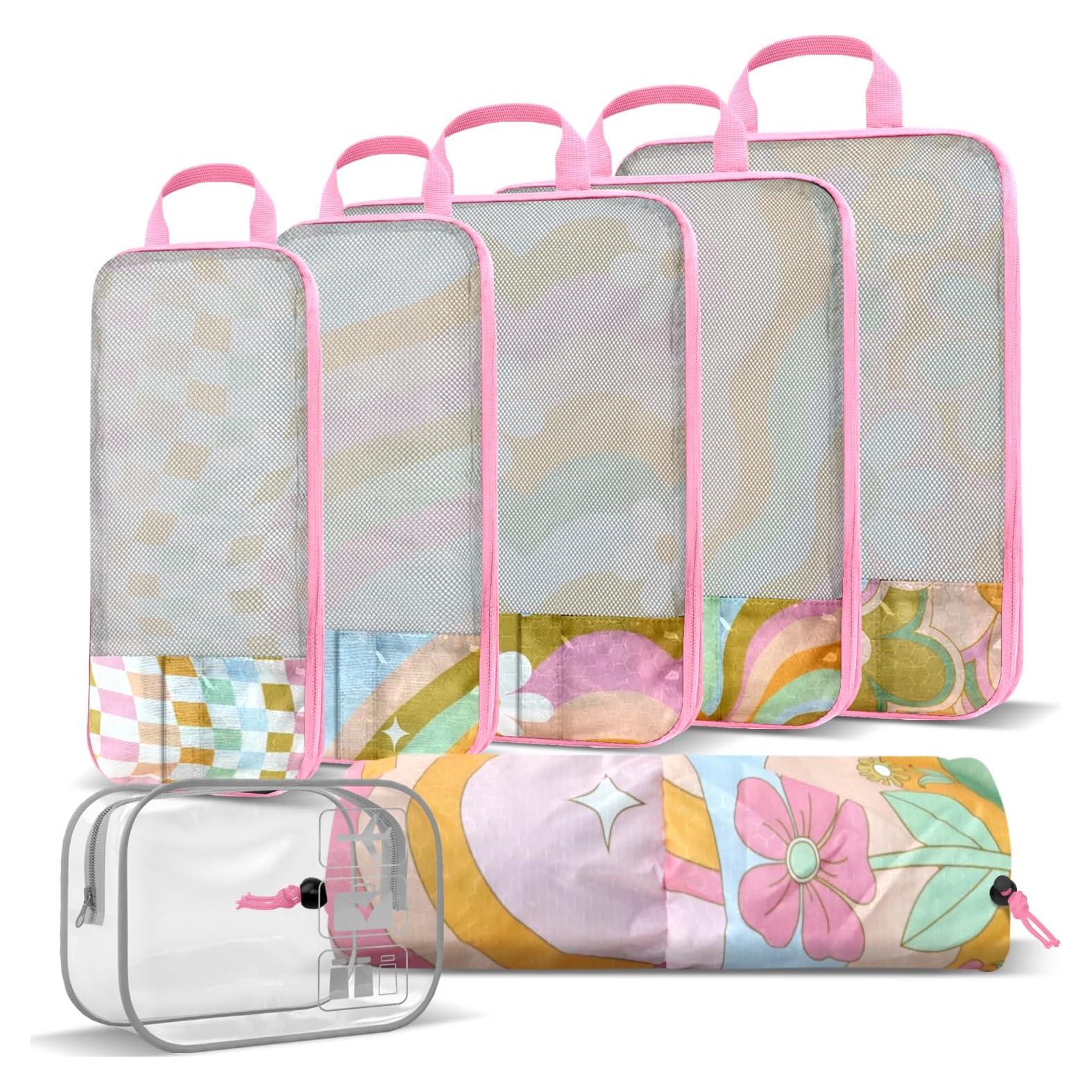 Juego de 7 Cubos de Compresión Aogud para Viaje - Negro