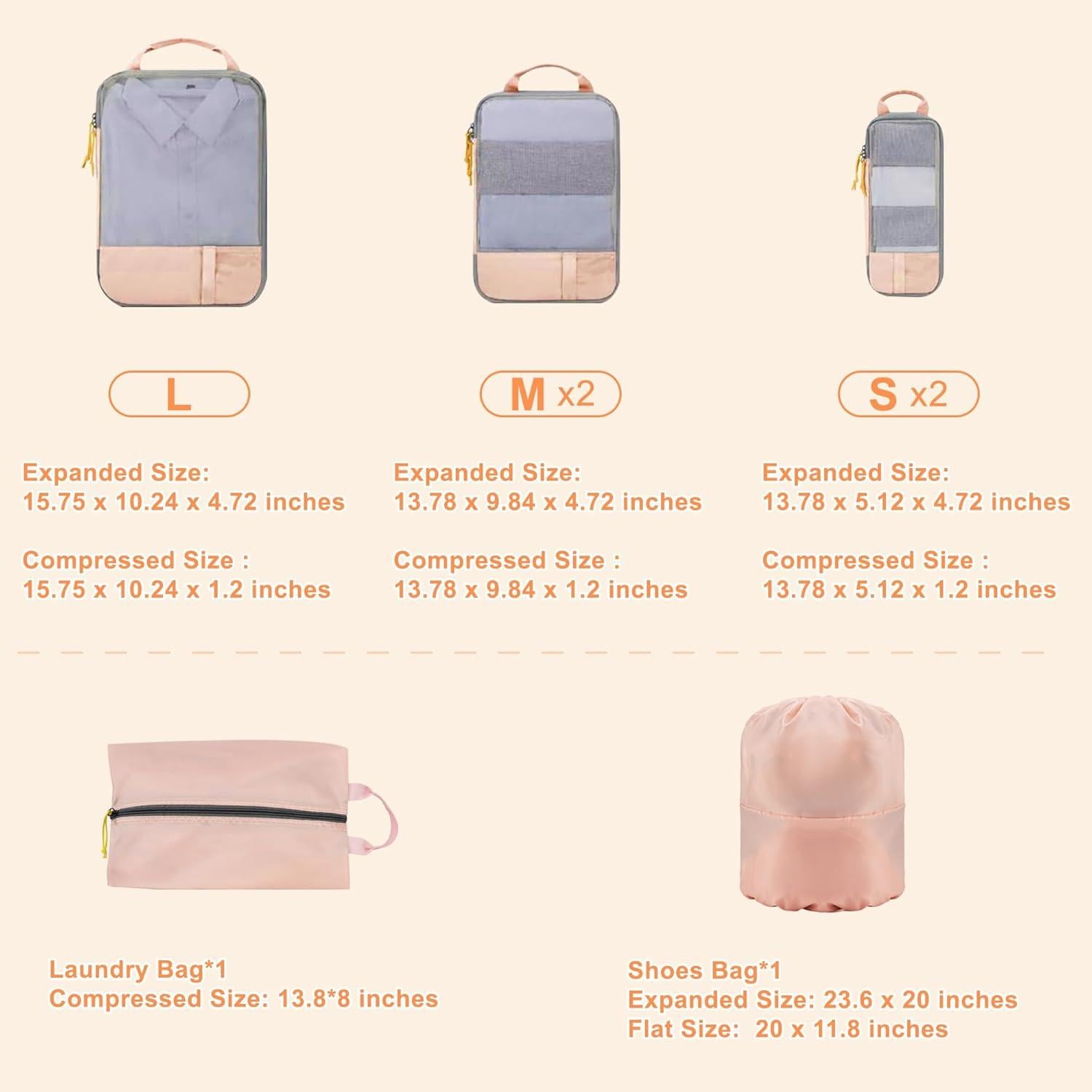 Cubos de Empaque MoHern, 7 Piezas, Resistente al Agua, Livianos