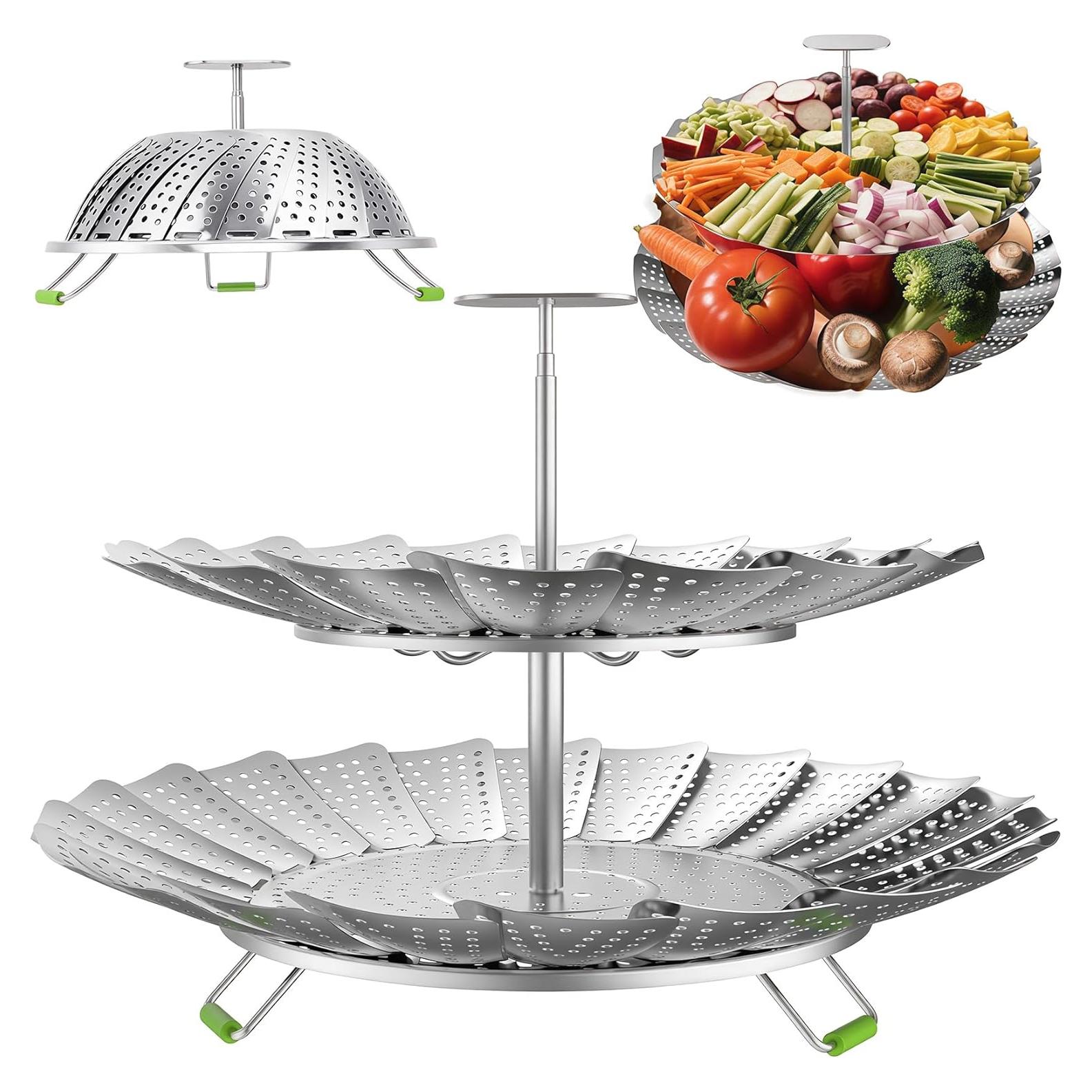 Vaporera de Verduras Plegable XGIZMOO 25.4 cm Acero Inoxidable