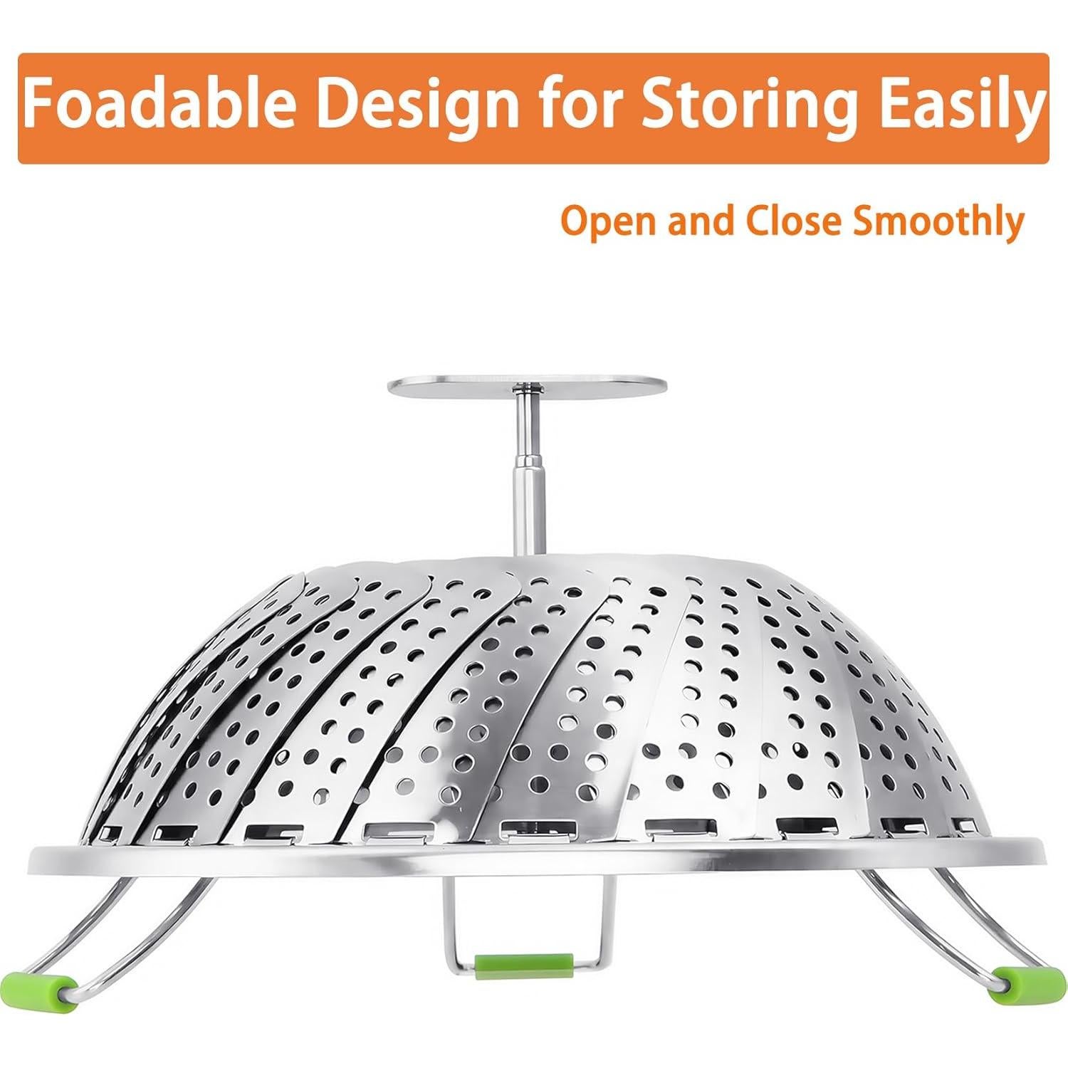 Vaporera de Verduras Plegable XGIZMOO 25.4 cm Acero Inoxidable