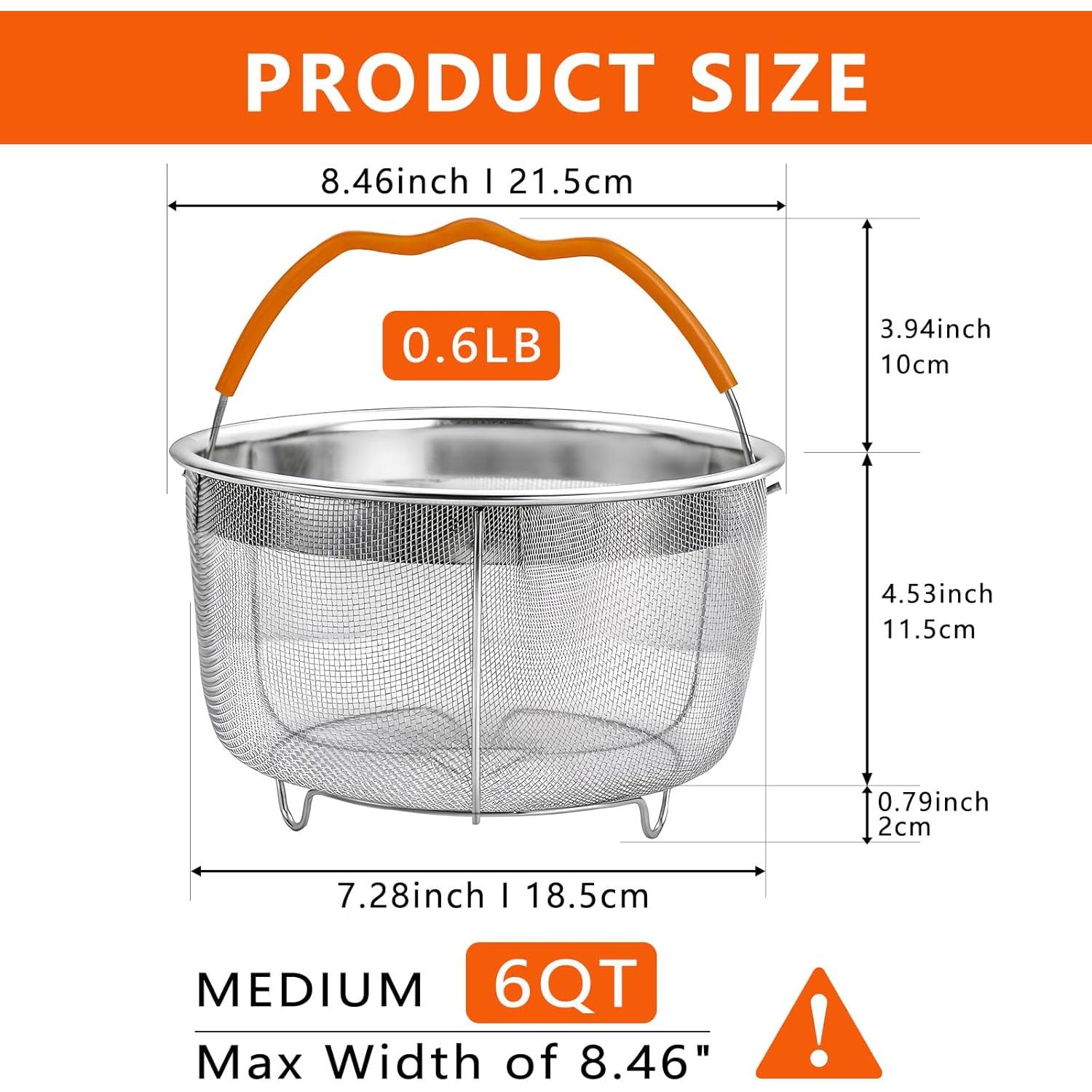 Cesta de Vapor REDANT 21.5 cm Acero Inoxidable para Instant Pot