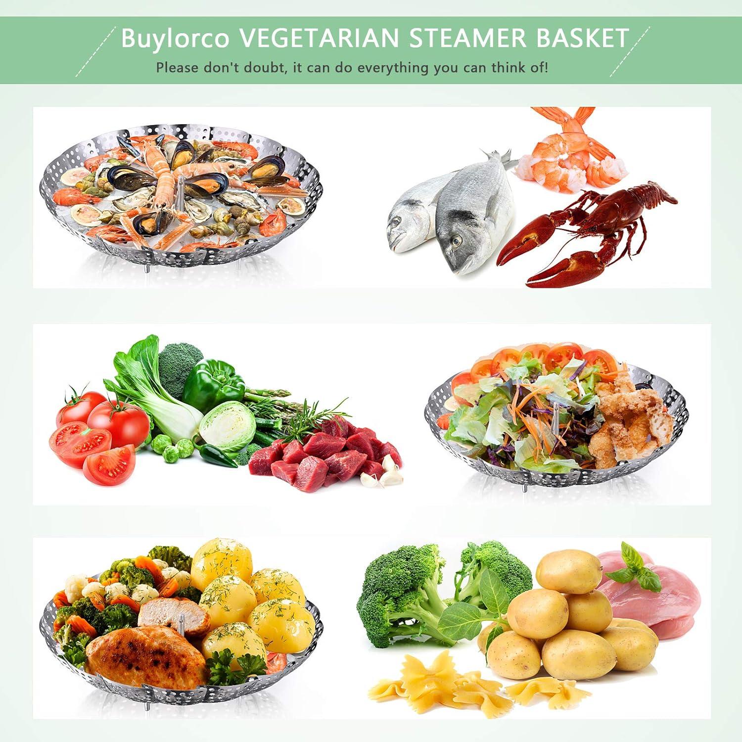 Cesta de Vapor Buylorco Acero Inoxidable 18-28 cm Plegable