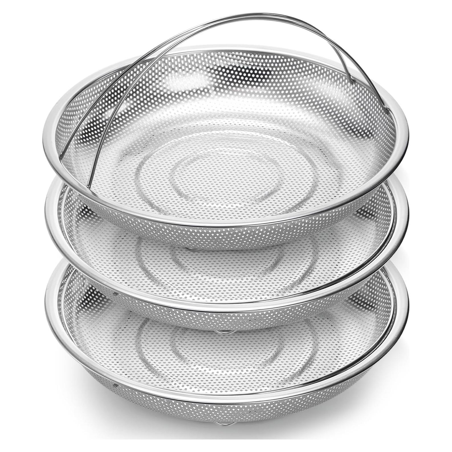 Juego de 3 Cestas de Vapor Cididu de Acero Inoxidable 25.4 cm