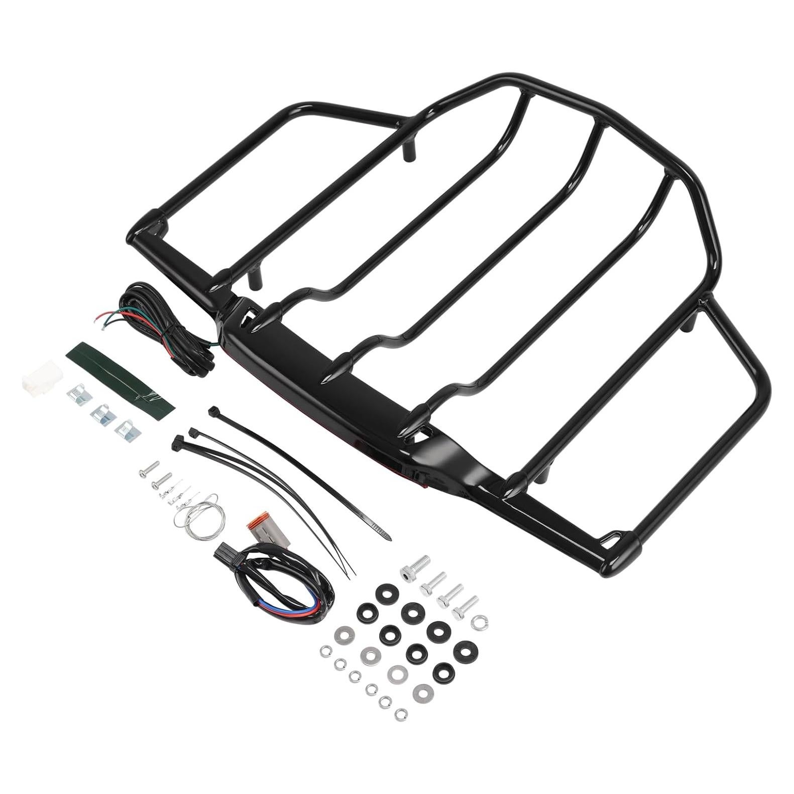 Soporte de Equipaje LED TCMT Negro para Harley 1993-2013