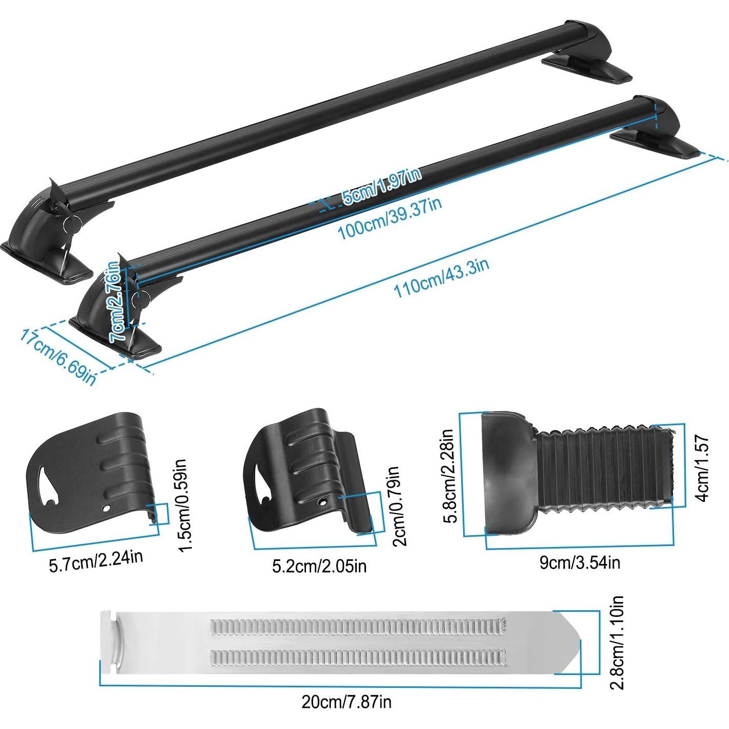 Barras Transversales Universales KOCASO 115 cm Aluminio Antirrobo