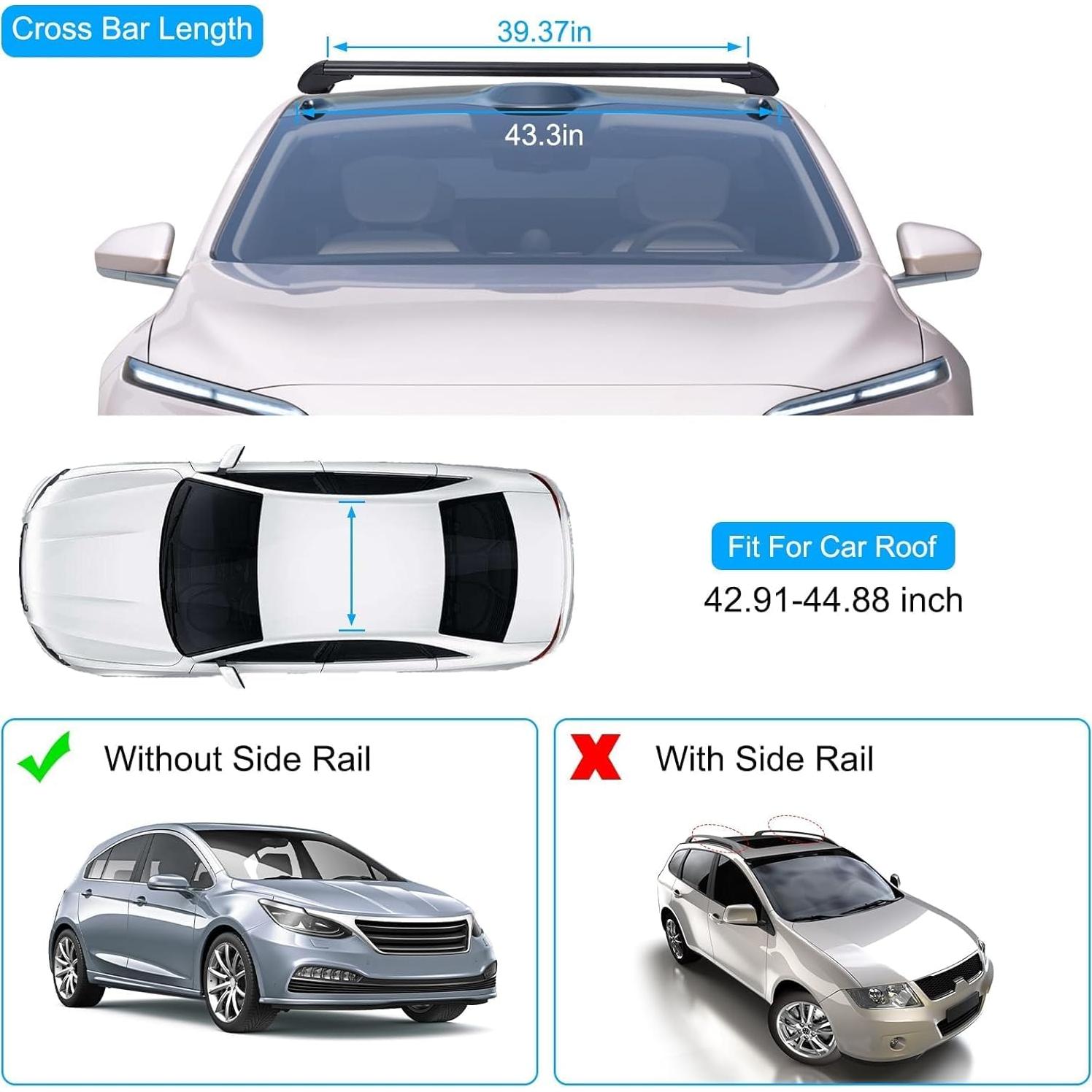 Baca Universal para Techo KOCASO 74.84 kg Ajustable 109-114 cm