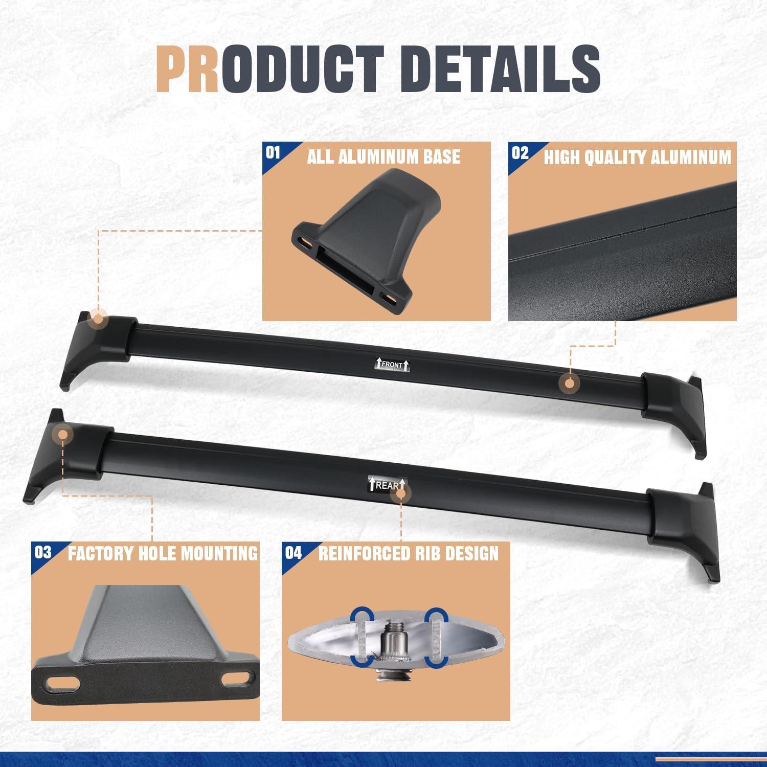 Barras Transversales AUXPACBO para Pilot 2023-2025 330 lbs