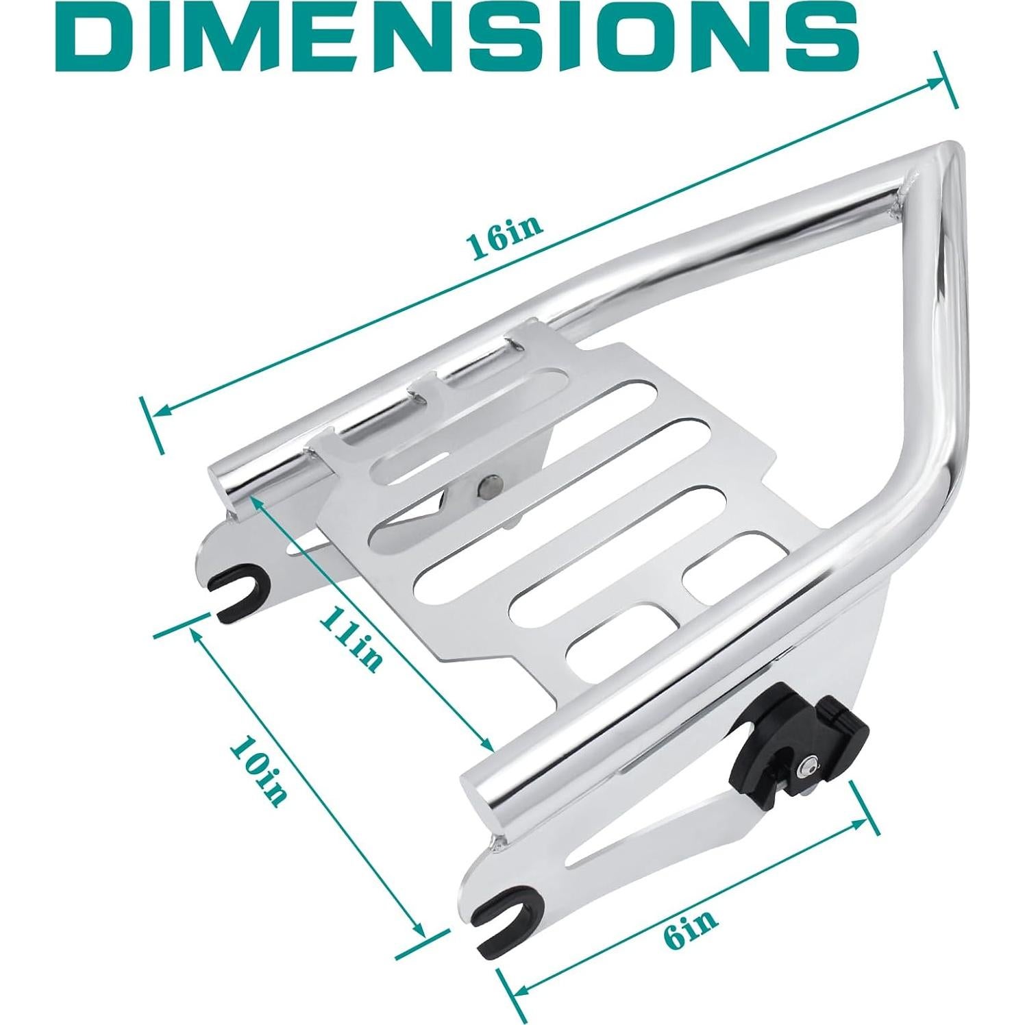 Soporte de Equipaje Desmontable VPZMT para Harley 2009-2024 Cromo