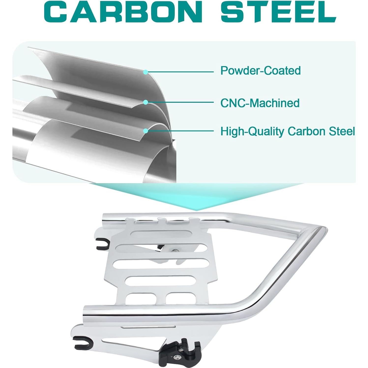 Soporte de Equipaje Desmontable VPZMT para Harley 2009-2024 Cromo