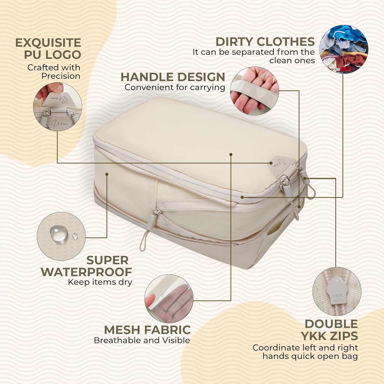 Set de 6 Cubos de Compresión UDAWE para Empacar Viajes