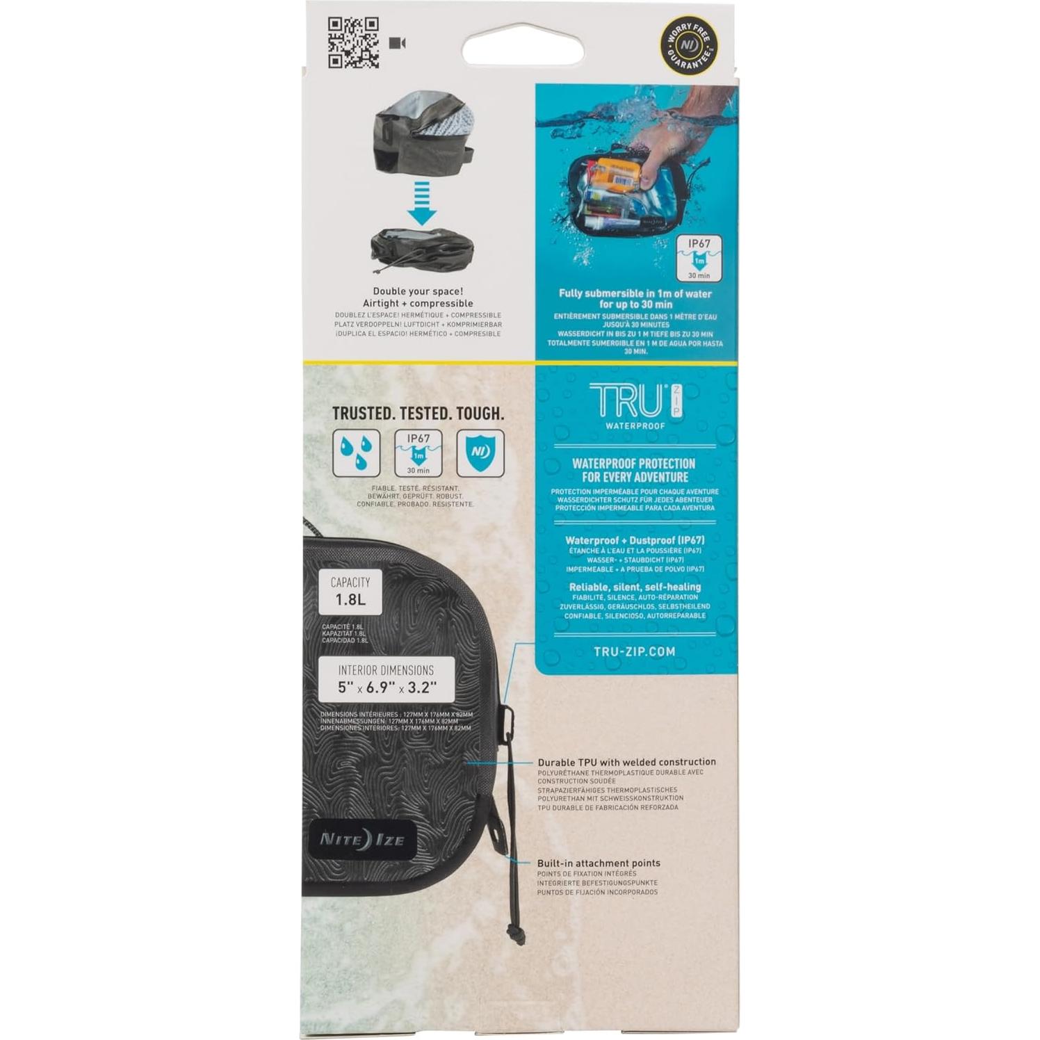 Cubo de Empaque Impermeable Nite Ize RunOff Pequeño Carbón