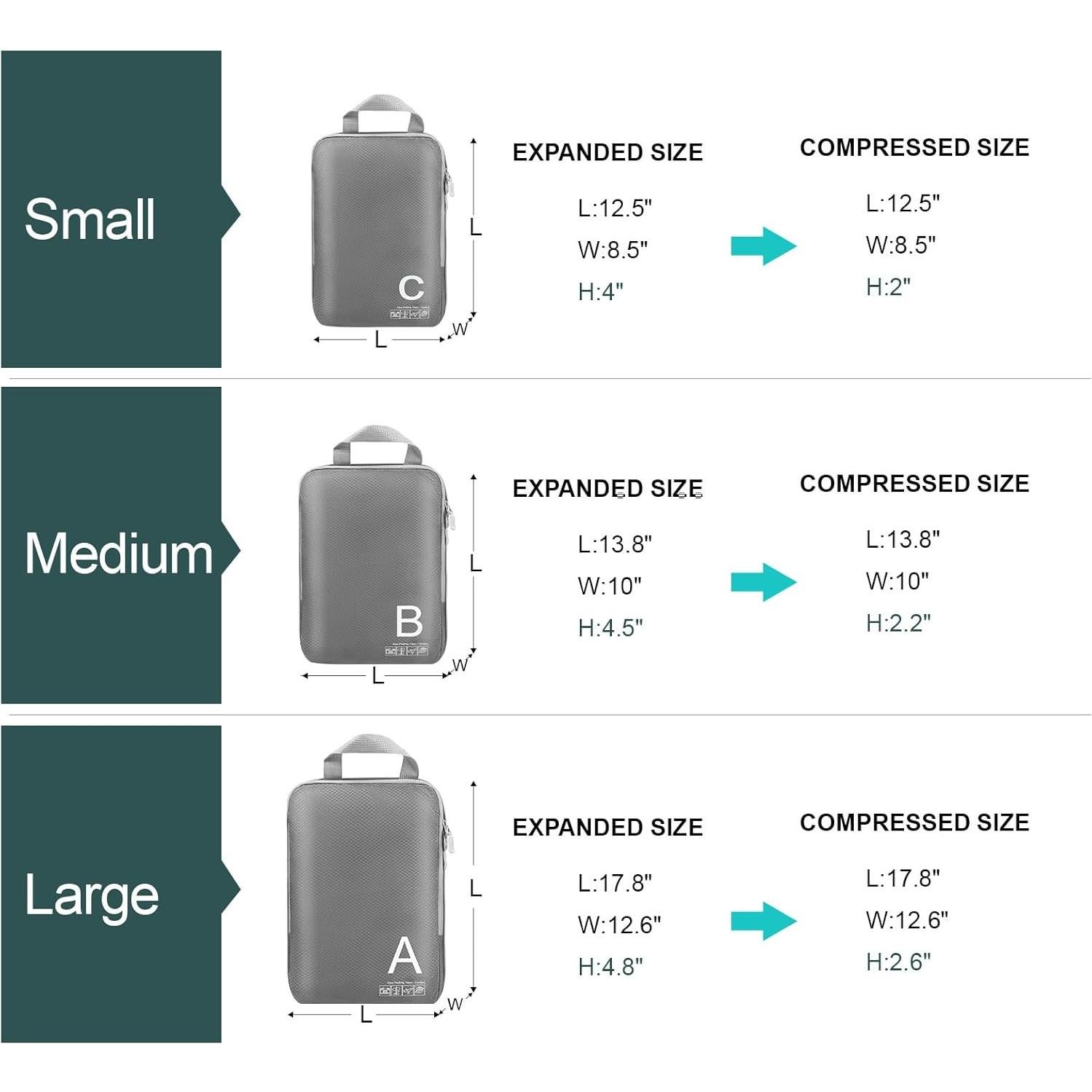 Cubos de Compresión SnowDuck X-Large Nylon 34.8x5.1x25.4 cm