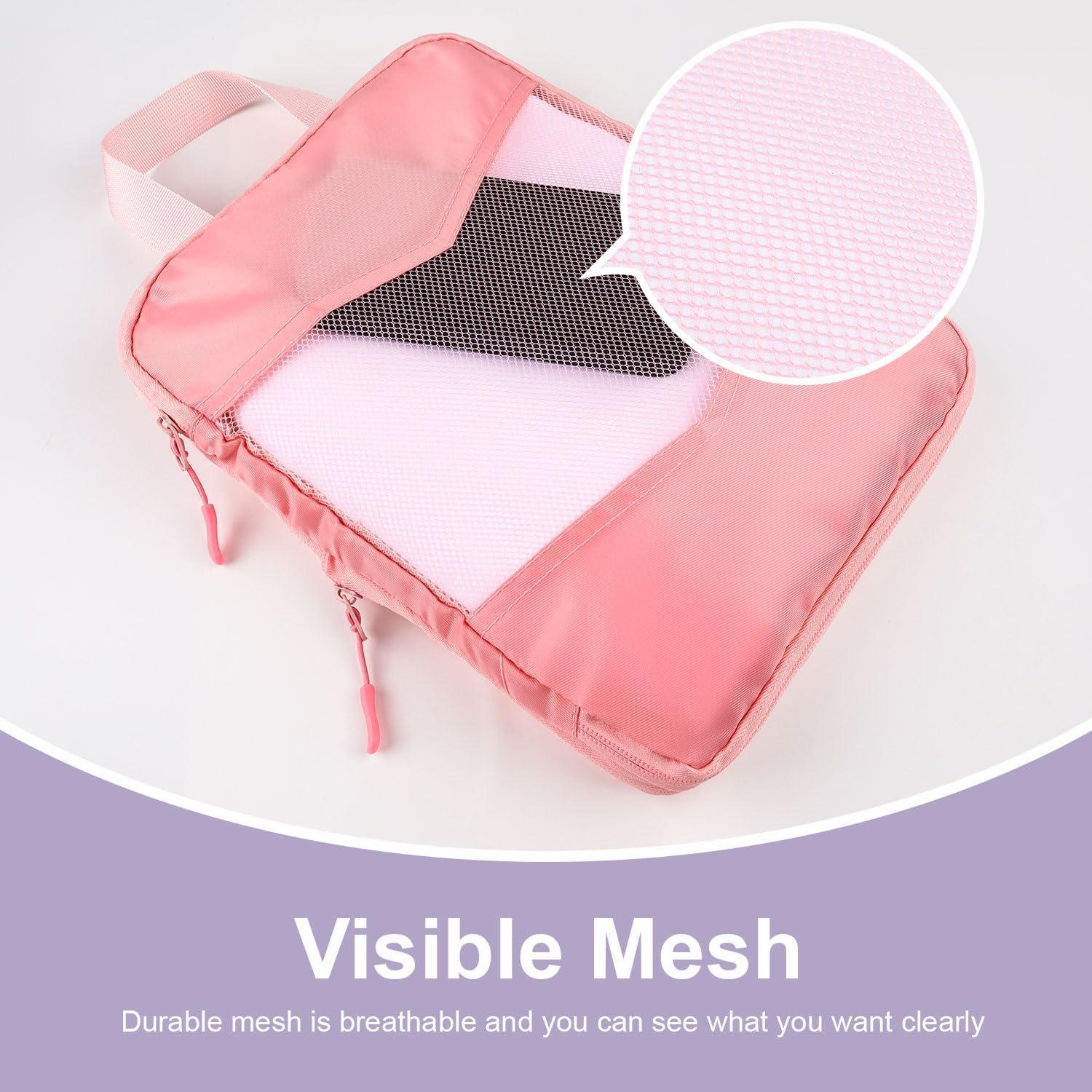 Set de 10 Cubos de Compresión Neatevday para Viajes Rosa