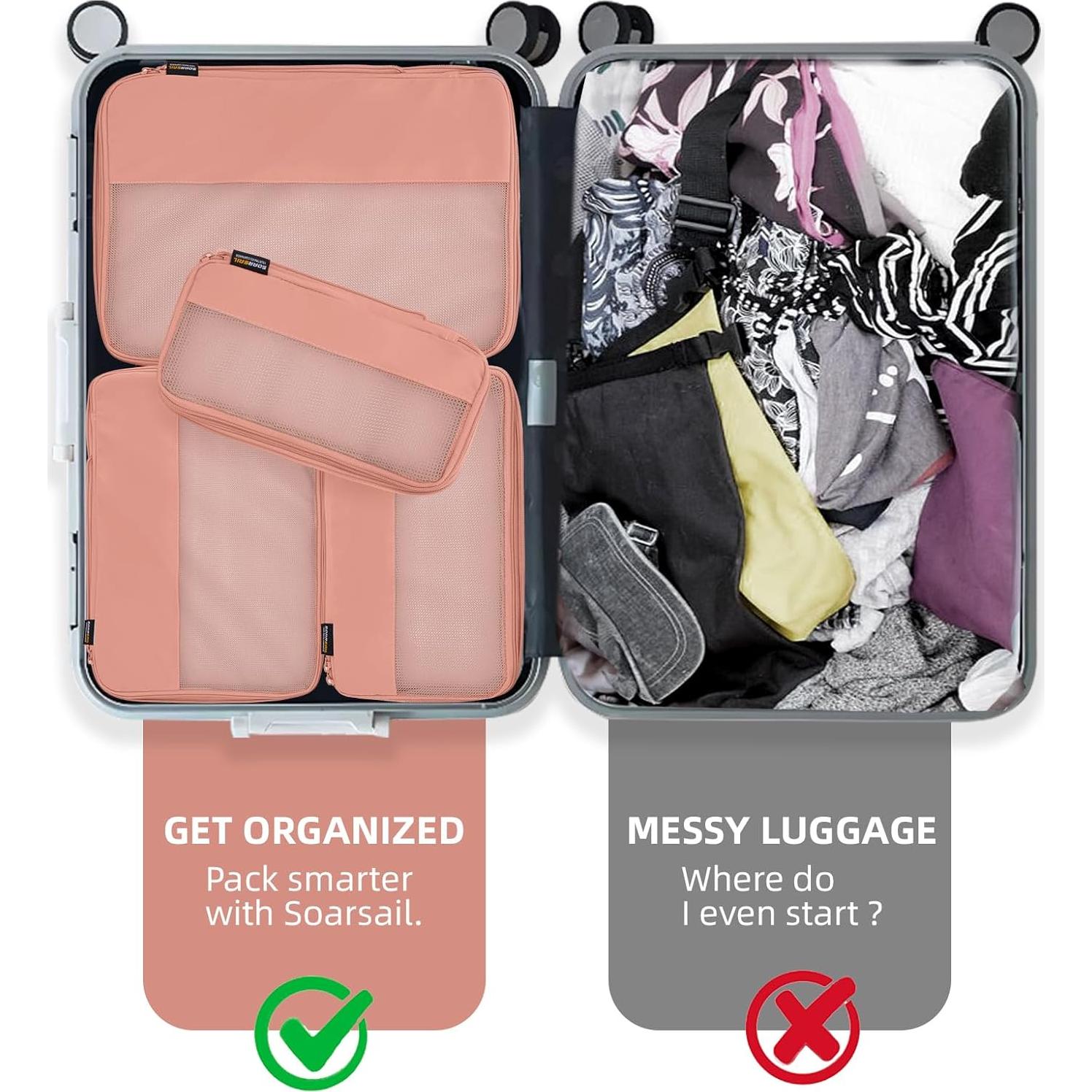 Cubos de Compresión SOARSAIL 4 Piezas Rosa Livianos