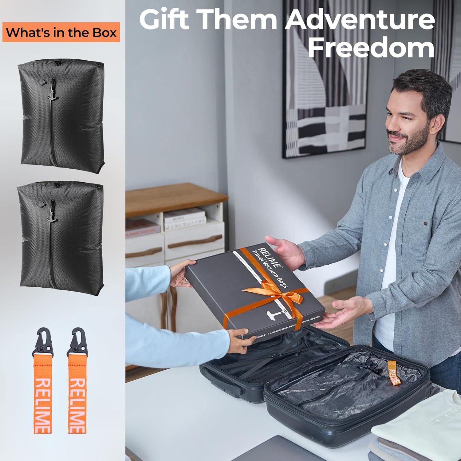 Bolsas de Vacío Relime 2PC Sin Bomba para Viaje 47x35x15cm