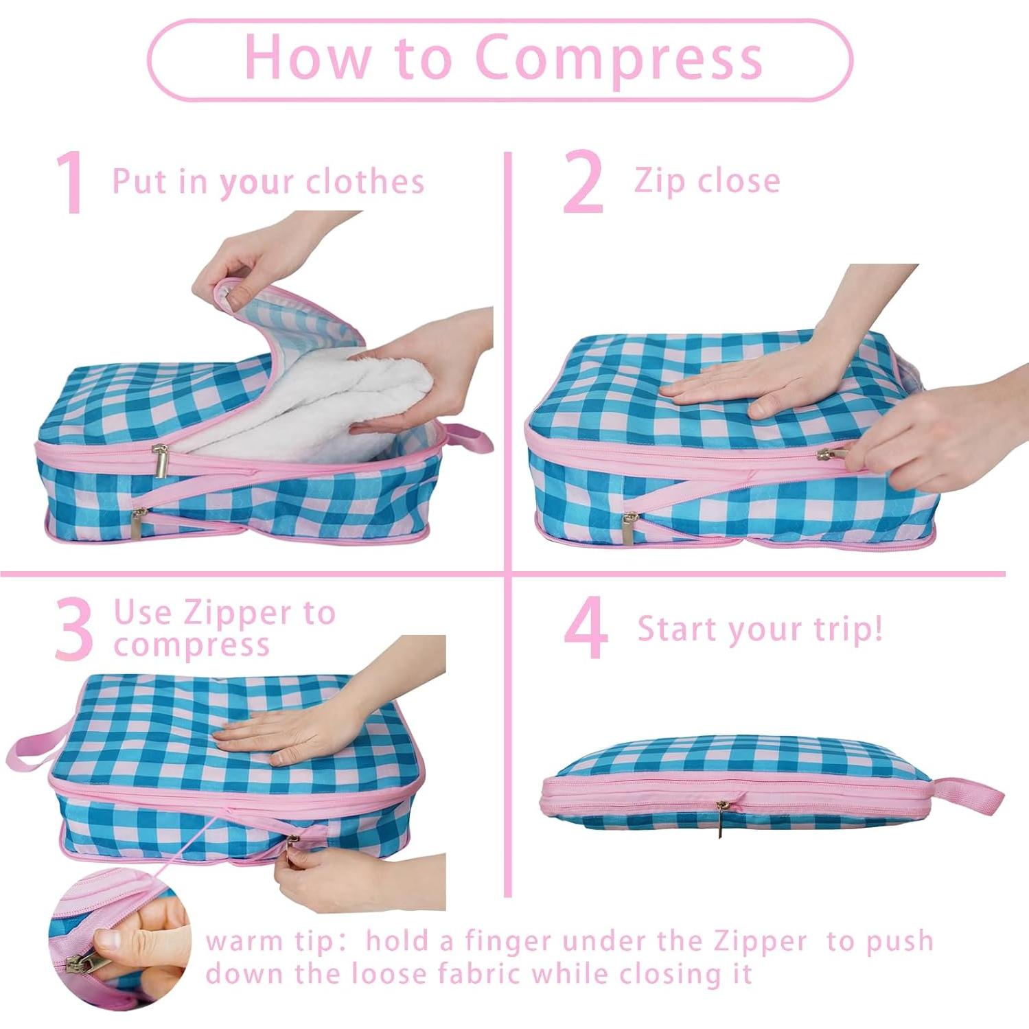 Juego de 6 Cubos de Compresión Xmzsdz para Empacar Viaje