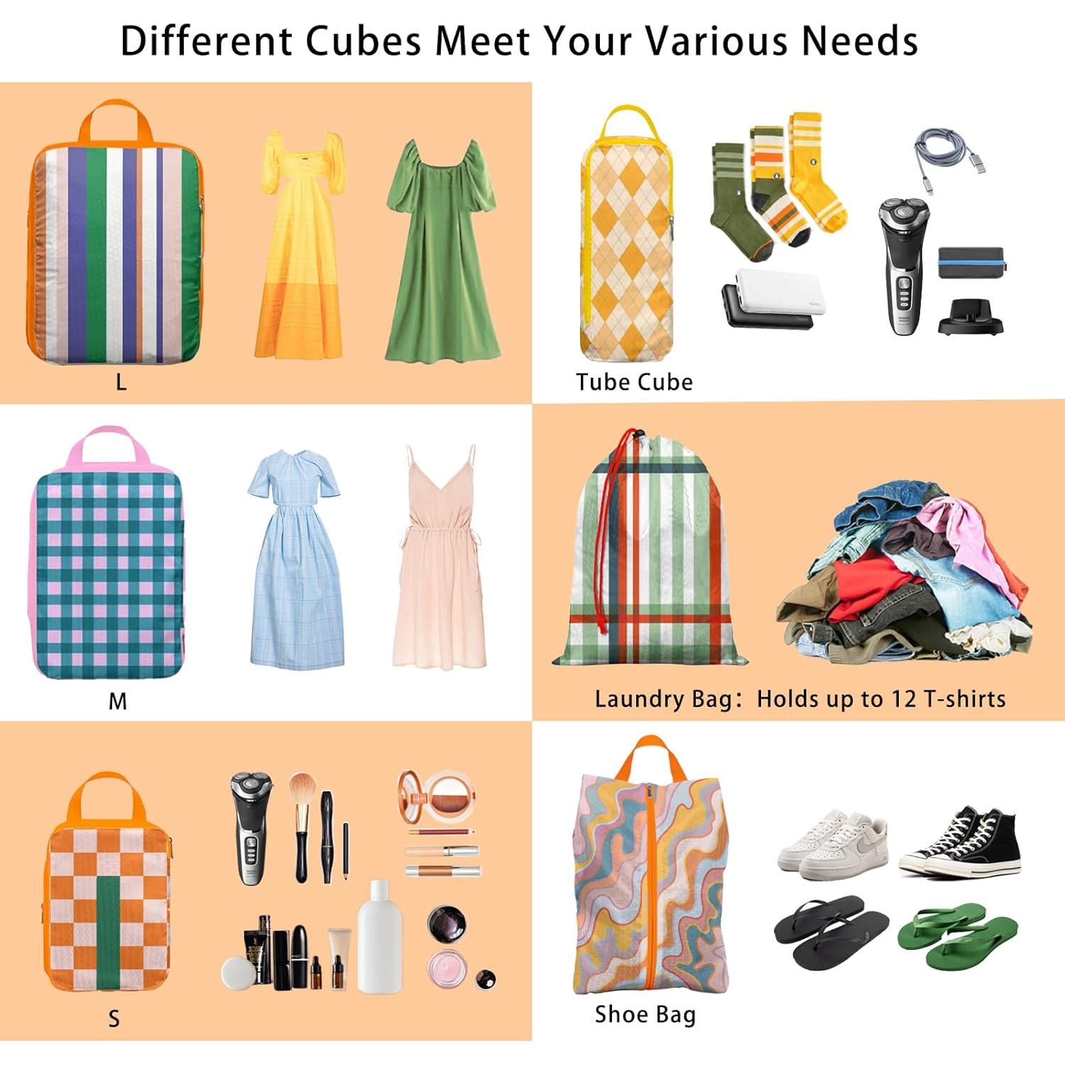 Juego de 6 Cubos de Compresión Xmzsdz para Empacar Viaje