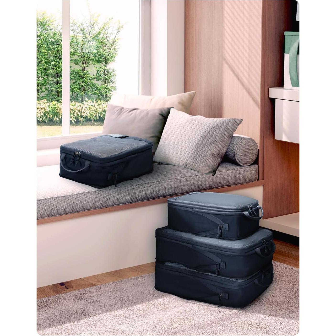 Cubos de Empaque ECOHUB Set de 4 para Viaje Azul Marino